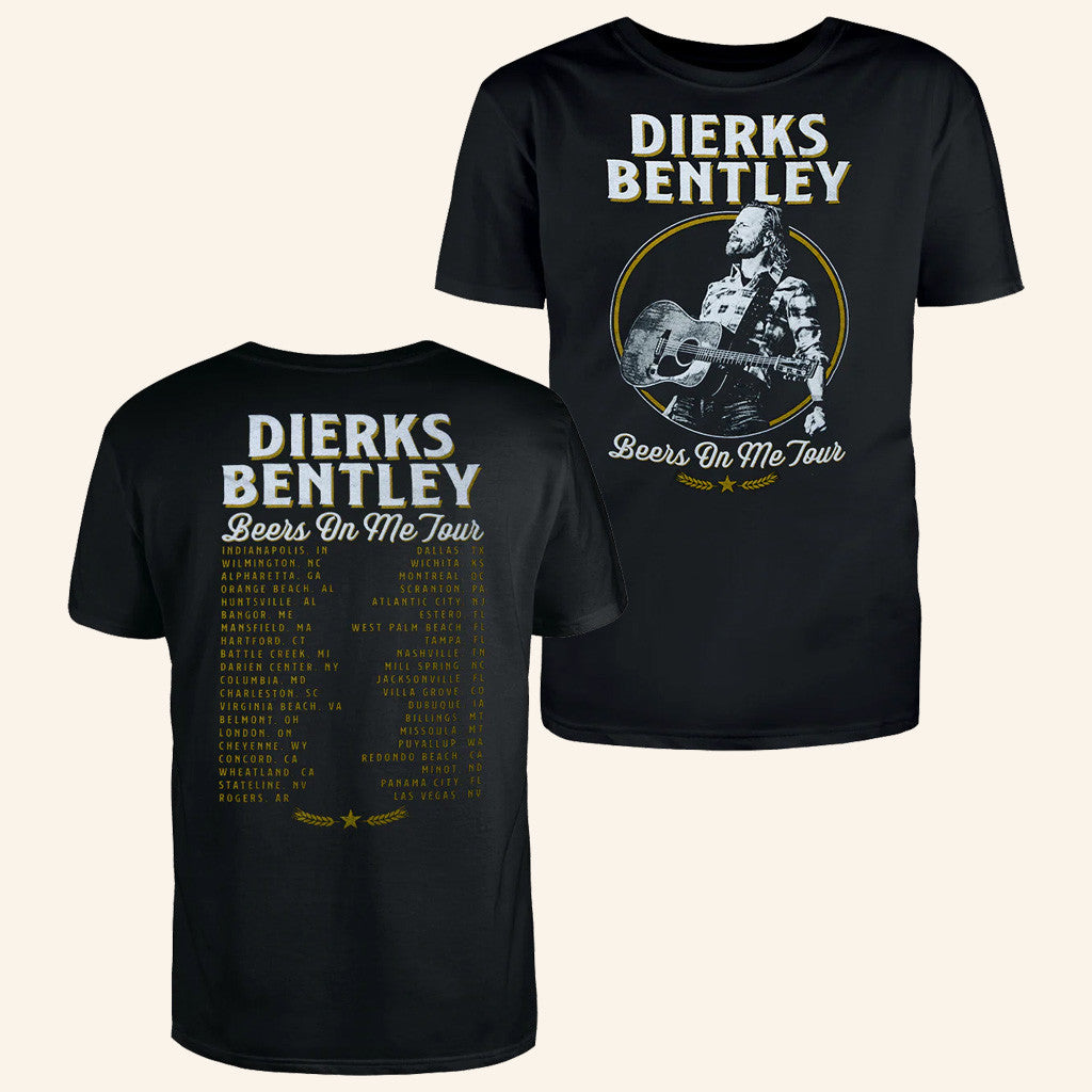 Dierks Bentley Merch Tour 2025 Beers on Me Tour T-Shirt Music Gift Ideas For Guys
