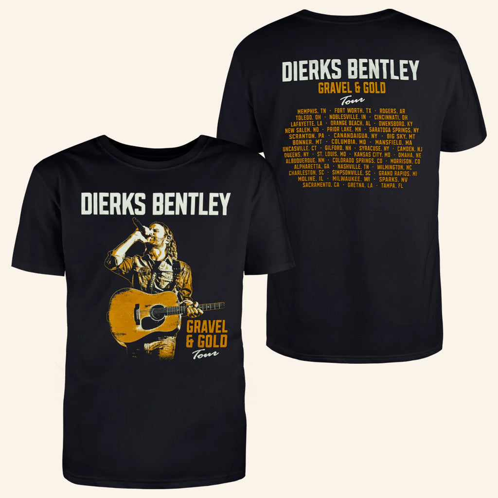 Dierks Bentley Merch Tour 2025 Gravel and Gold Tour T-Shirt Music Related Gifts For Guys Dierks Bentley Merch Tour 2025 Gravel and Gold Tour T-Shirt Music Related Gifts For Guys