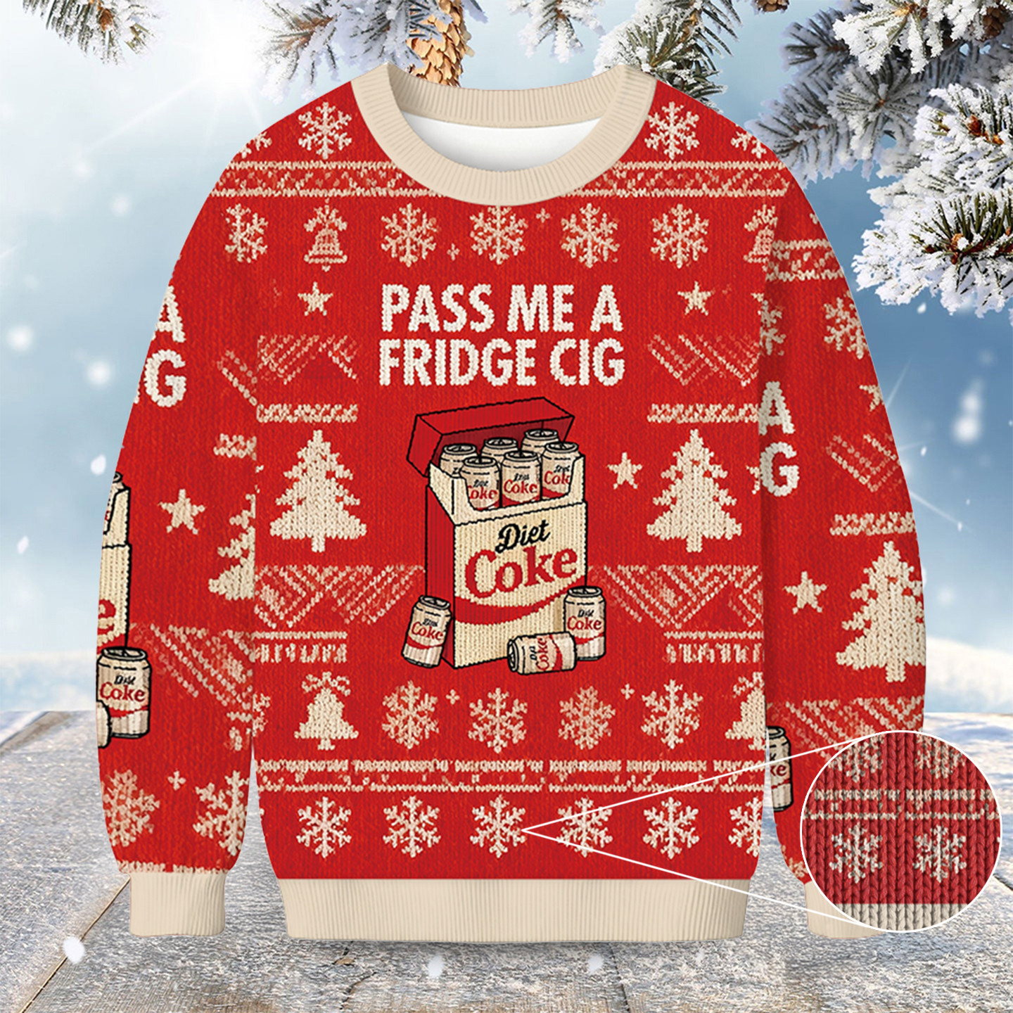 Diet Coke Cigarette Pack Christmas Ugly Sweater Winter Clothing Xmas Gifts For Him