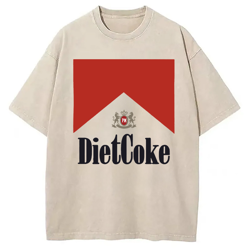 Diet Coke Marlboro Washed T-Shirt Minimal Retro Graphic Clothing Gifts For Sister