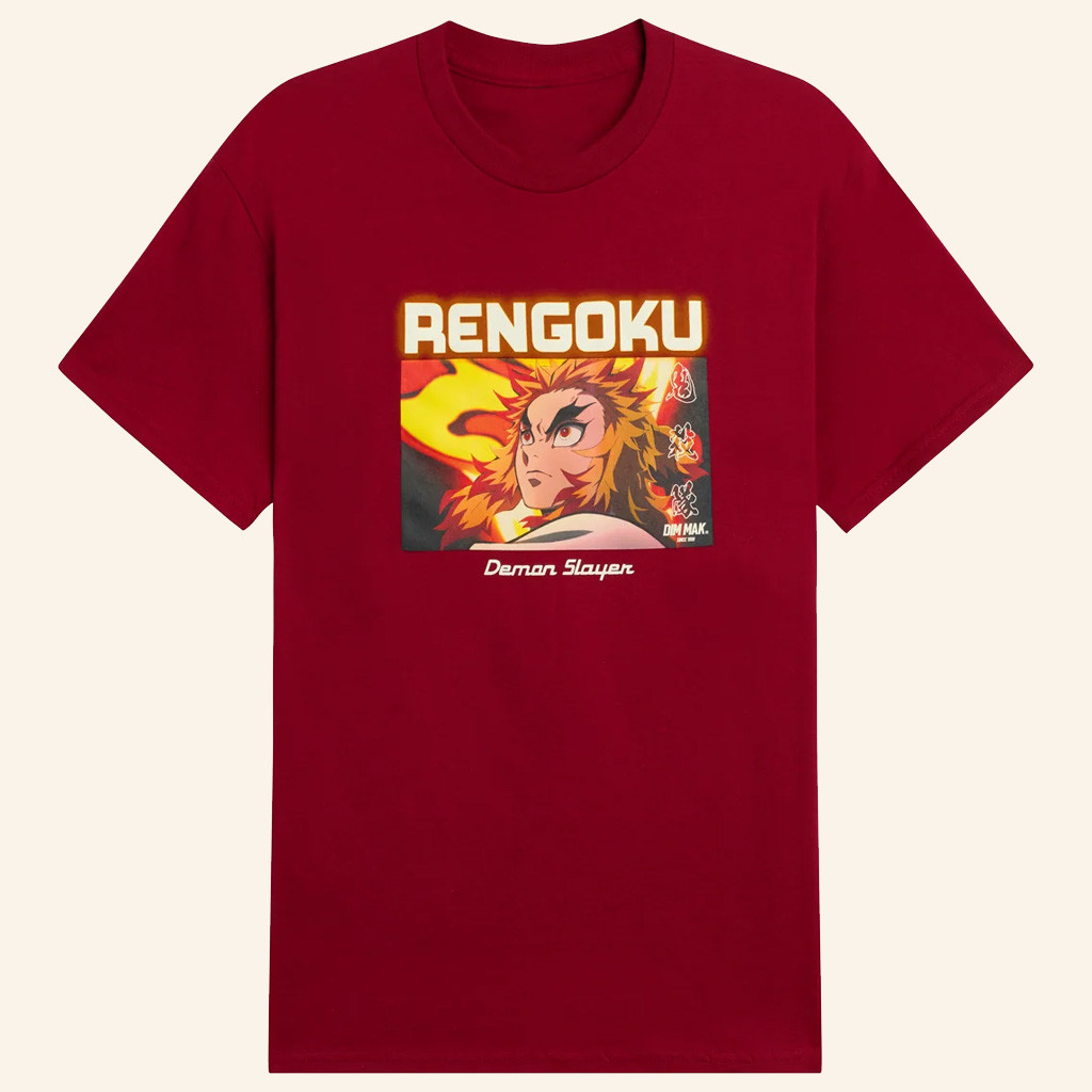 Dim Mak x Demon Slayer Merch Neon Lights Rengoku T-Shirt Cool Gifts For Anime Fans Dim Mak x Demon Slayer Merch Neon Lights Rengoku T-Shirt Cool Gifts For Anime Fans