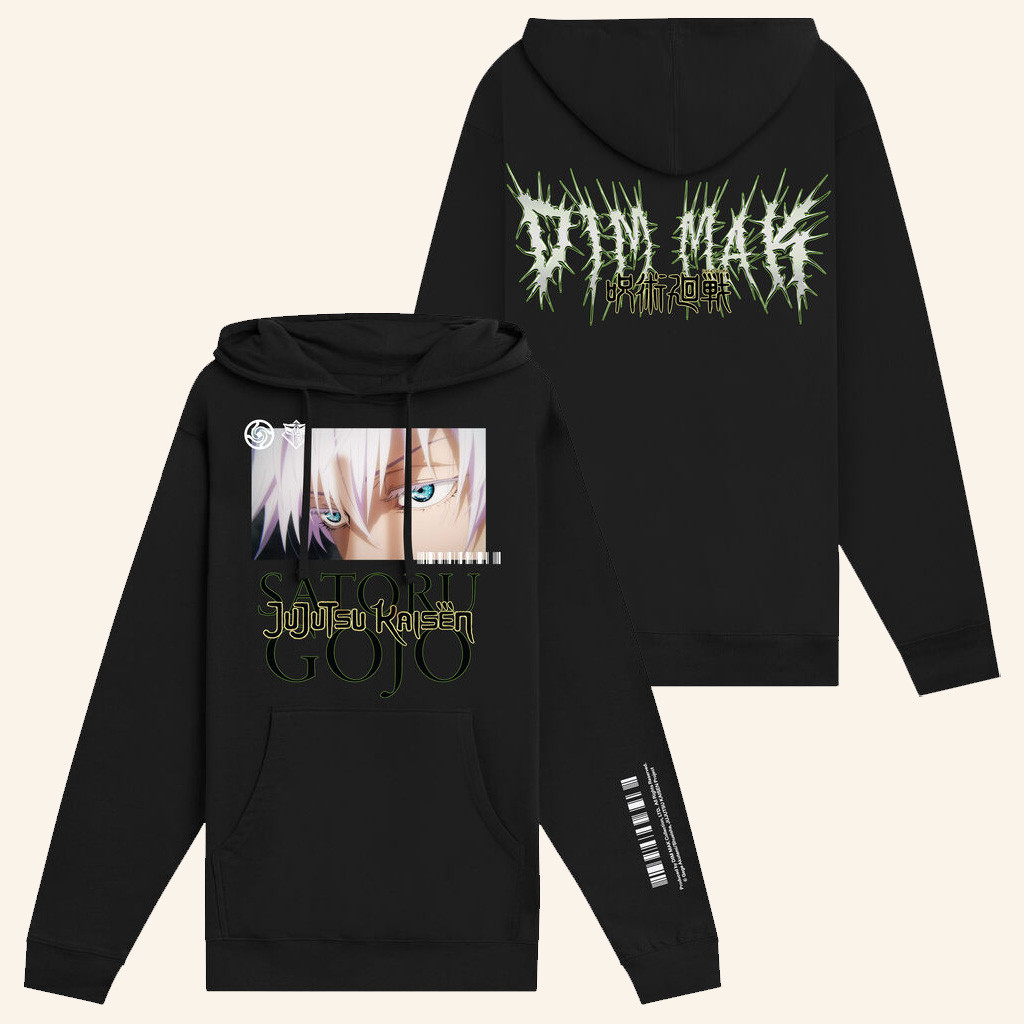 Dim Mak X Jujutsu Kaisen Merch Gojo Eyes Hoodie Cool Gifts For Anime Fans