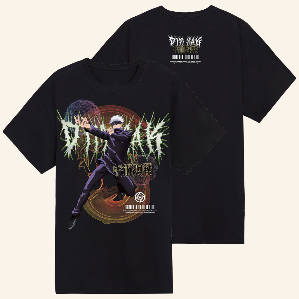Dim Mak x Jujutsu Kaisen Merch Gojo T-Shirt Gift Ideas For Anime Lovers Dim Mak x Jujutsu Kaisen Merch Gojo T-Shirt Gift Ideas For Anime Lovers