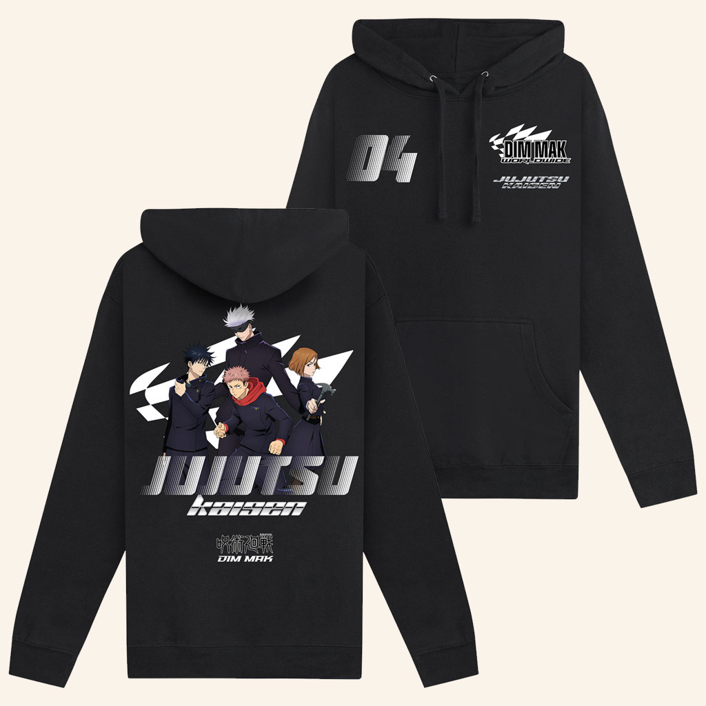 Dim Mak x Jujutsu Kaisen Merch JJK Racing Hoodie Unique Gifts For Anime Lovers Dim Mak x Jujutsu Kaisen Merch JJK Racing Hoodie Unique Gifts For Anime Lovers