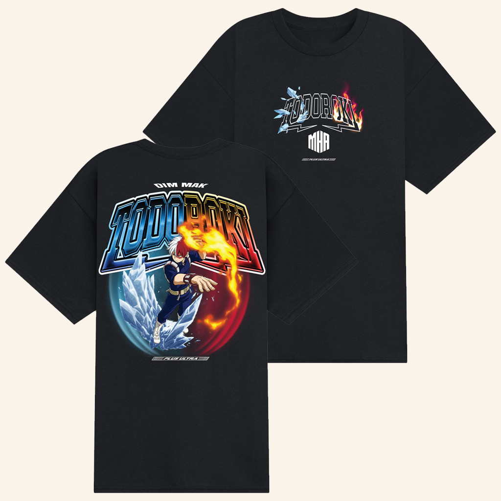 Dim Mak x My Hero Academia Merch Todoroki Black T-Shirt Good Gifts For Anime Fans Dim Mak x My Hero Academia Merch Todoroki Black T-Shirt Good Gifts For Anime Fans