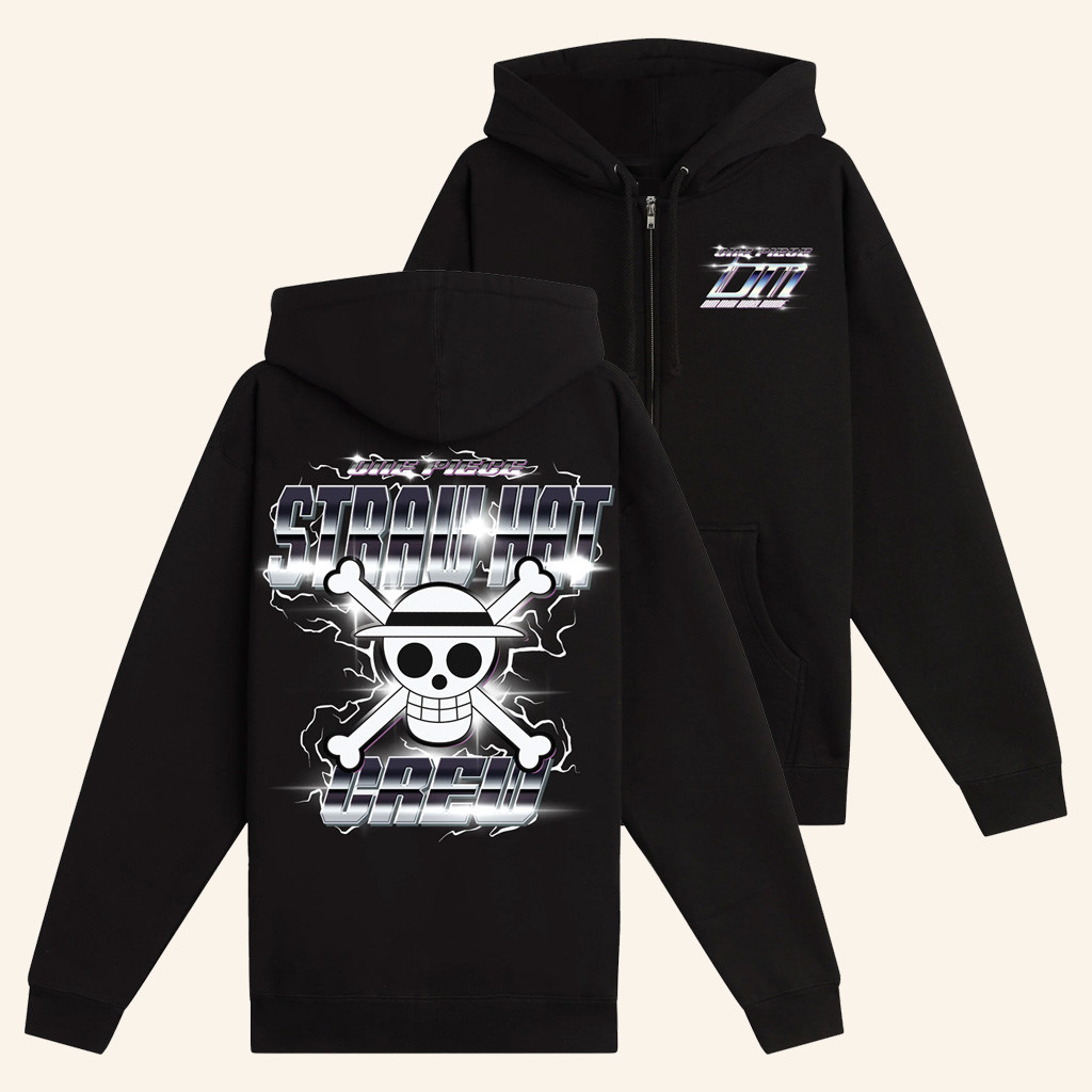 Dim Mak x One Piece Merch Jolly Roger Graphic Zip Hoodie Birthday Ideas For Him