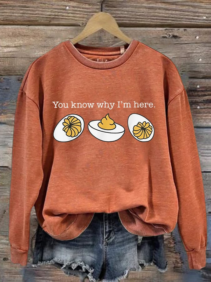 Dinner You Know Why I'm Here Sweatshirt Fall Aesthetic Apparel Best Thanksgiving Gifts