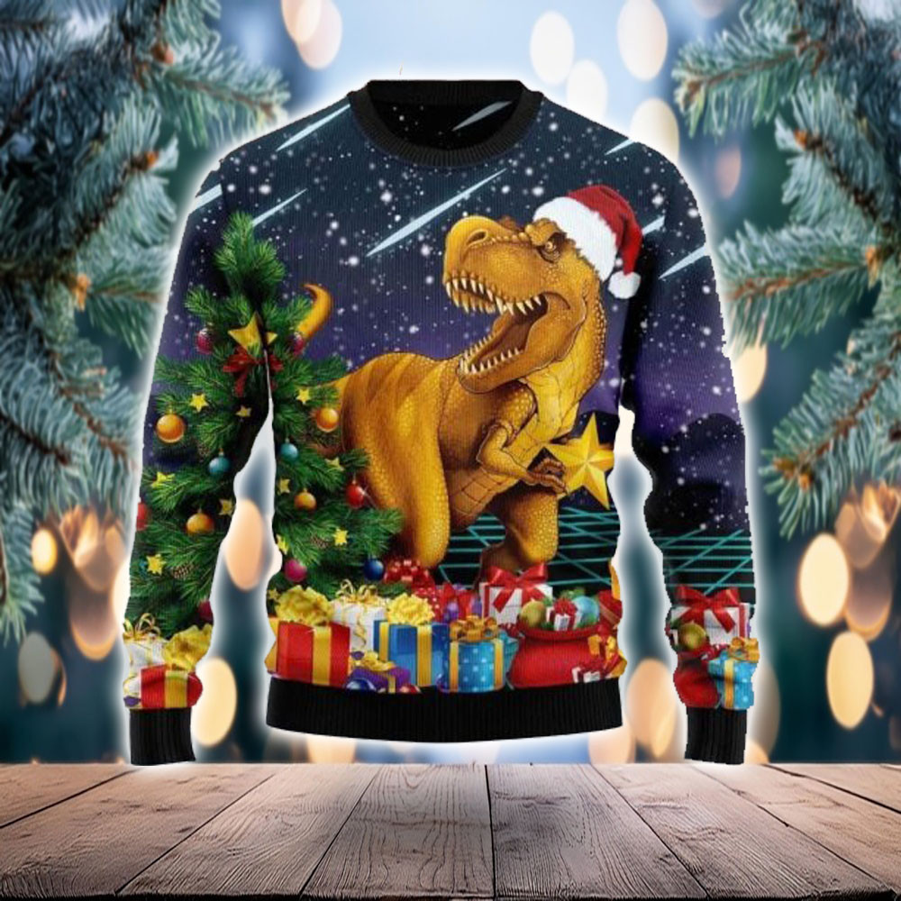 Dinosaur Christmas Ugly Sweater T-Rex Xmas Sweater Gift For Dino Lovers