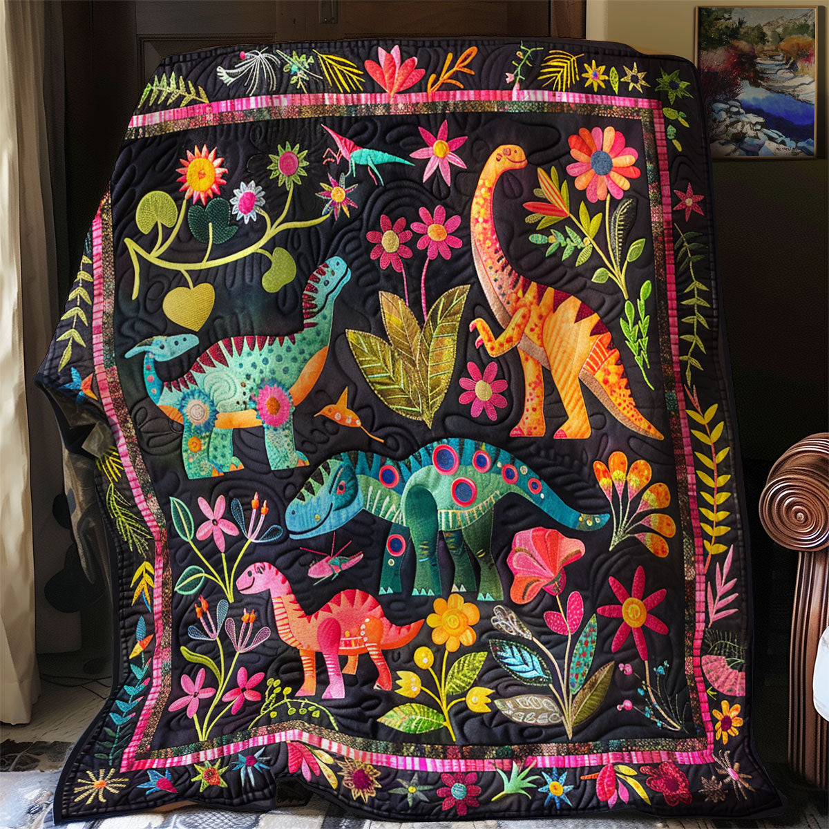 Dinosaur Dreamland Quilt Blanket Best Throw Blanket Things To Get Your Grandma For Christmas