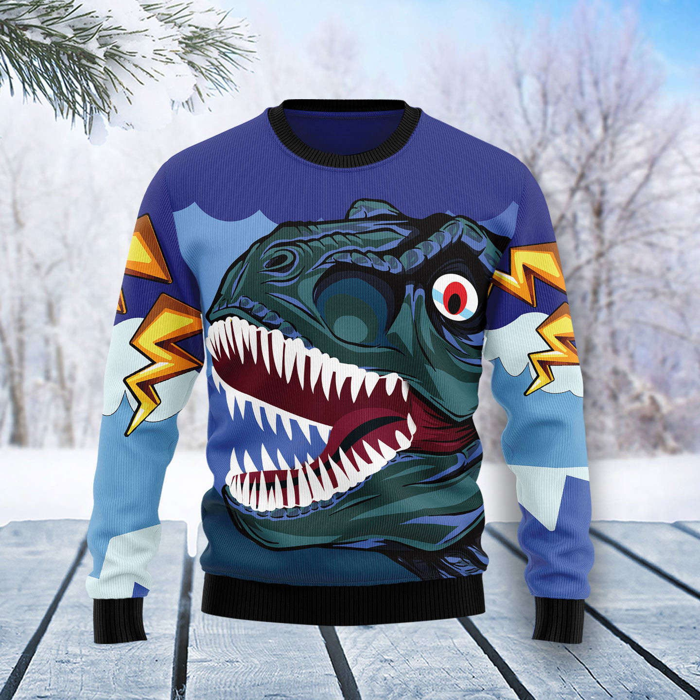Dinosaur Face Ugly Christmas Sweater Cute Xmas Apparel Best Gifts For Dinosaur Lovers