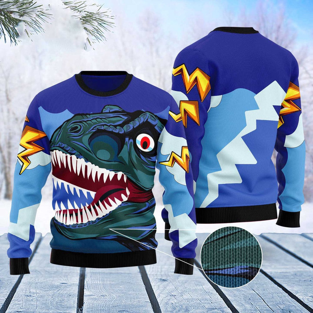 Dinosaur Face Ugly Christmas Sweater Funny Ugly Christmas Sweater Xmas Gifts