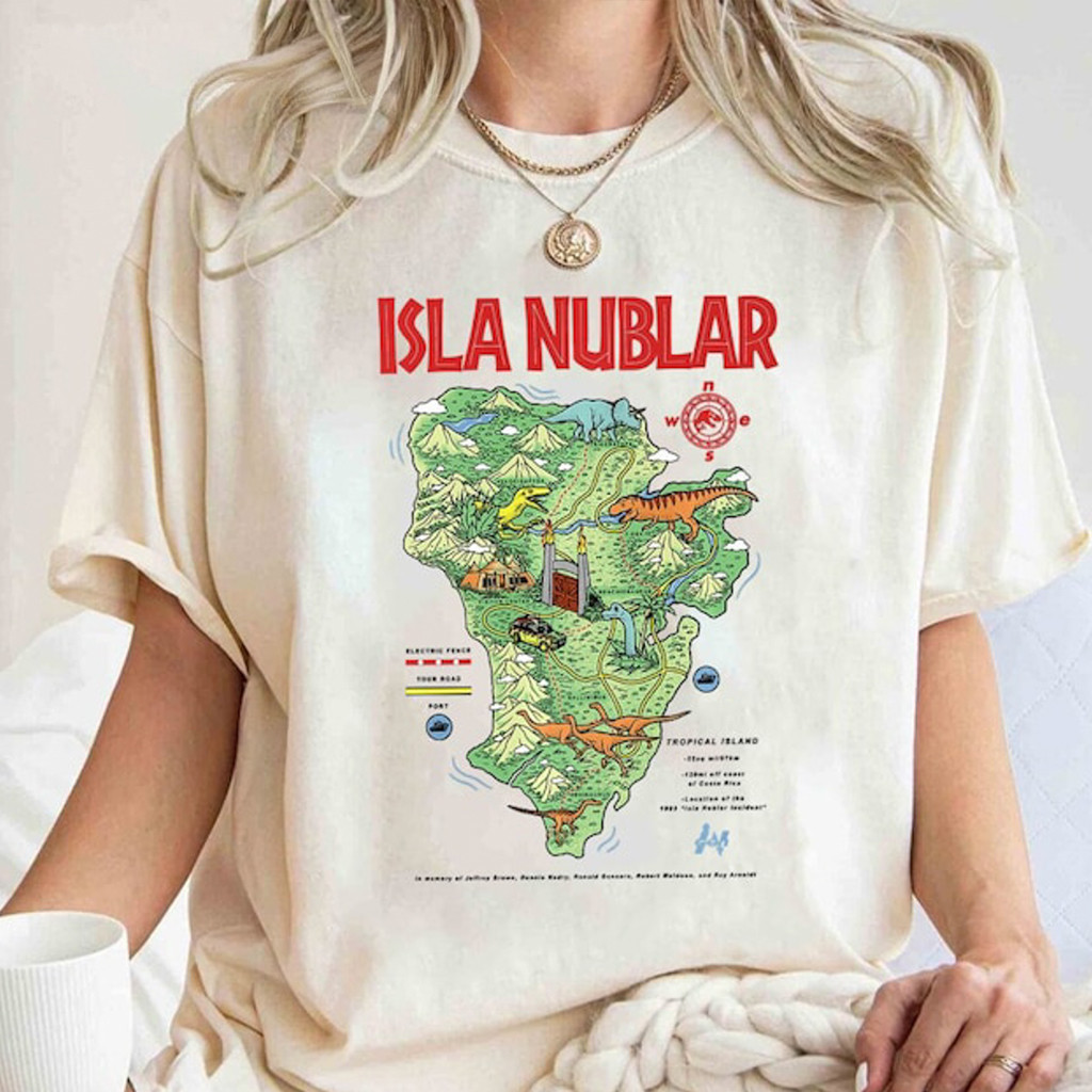 Dinosaur Isla Map Jurassic World Shirt Birthday Gift For Wife