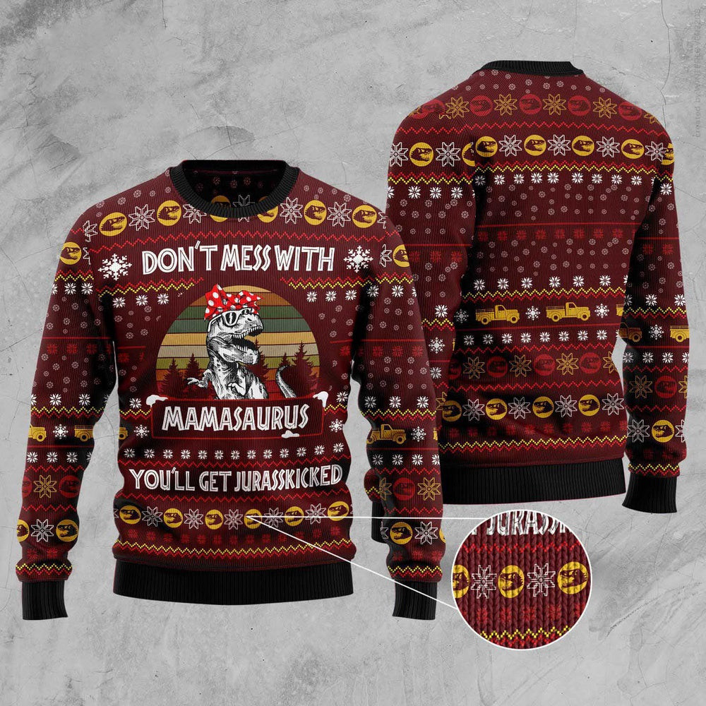Dinosaur Mom Ugly Christmas Sweater Funny Ugly Christmas Sweater Xmas Gifts
