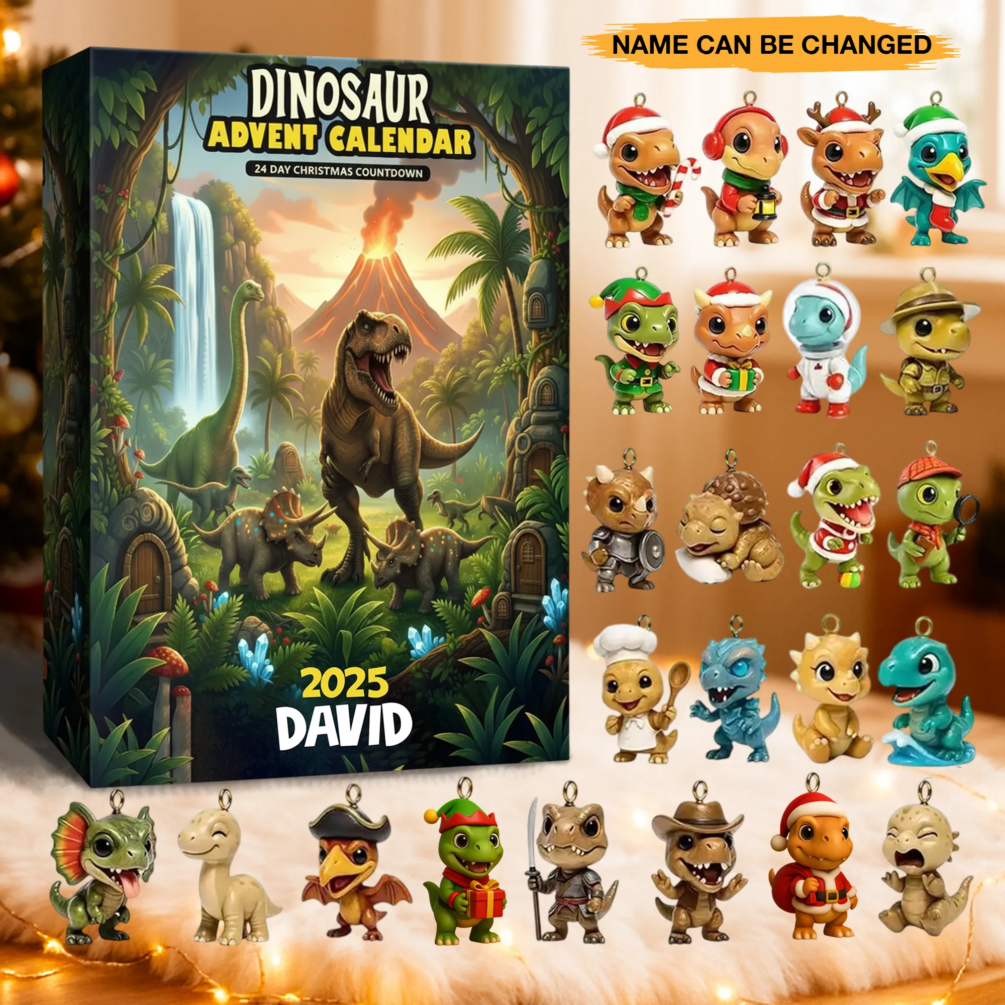 Dinosaur Ornament Advent Calendar 2025 Funny Advent Calendar Xmas Gifts For Dinosaur Lover