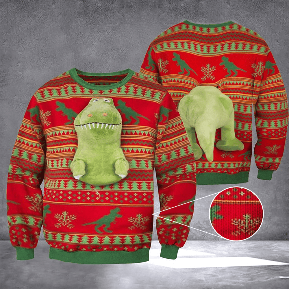 Dinosaur Ugly Christmas Sweater Cute Xmas Sweaters Gifts For Dinosaur Lovers