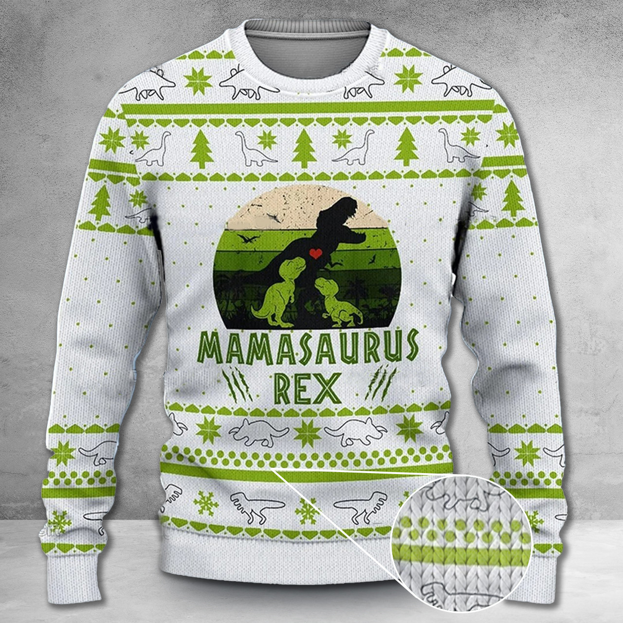 Dinosaur Ugly Christmas Sweater Mamasaurus Rex Family Christmas Clothing Gift