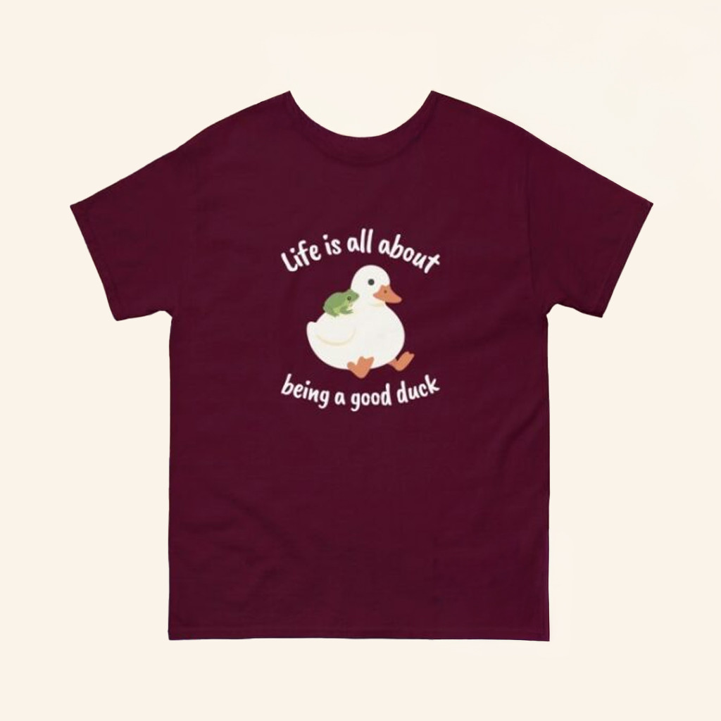 DiplomaDuck Merch Life Is All About Being A Good Duck Wise Frog Duck T-Shirt Gifts For Besties