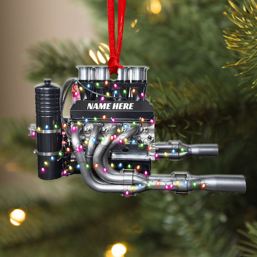 Dirt Track Racing Sprint Car Engine  Personalized Christmas Ornament  Gift For Racers