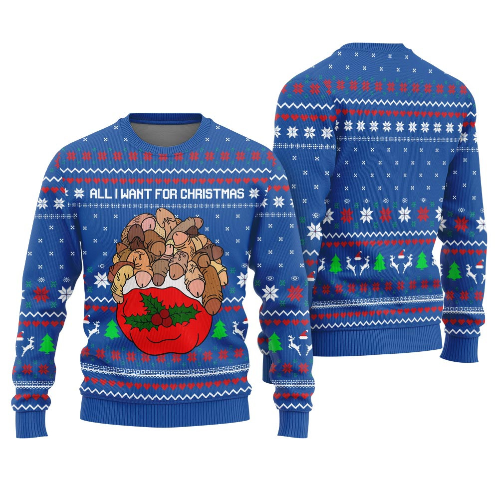 Dirty Dickmas Mens Ugly Christmas Sweater Christmas Merch Gift That Brings Joy and Warmth