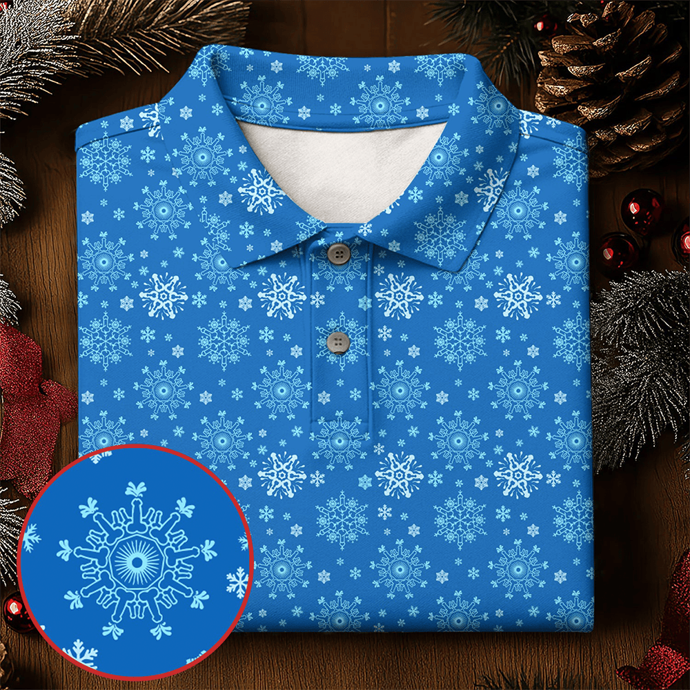 Dirty Funny Adult Humor Snowflakes Blue Polo Shirt Golf Clothing Christmas Gifts For Golfers
