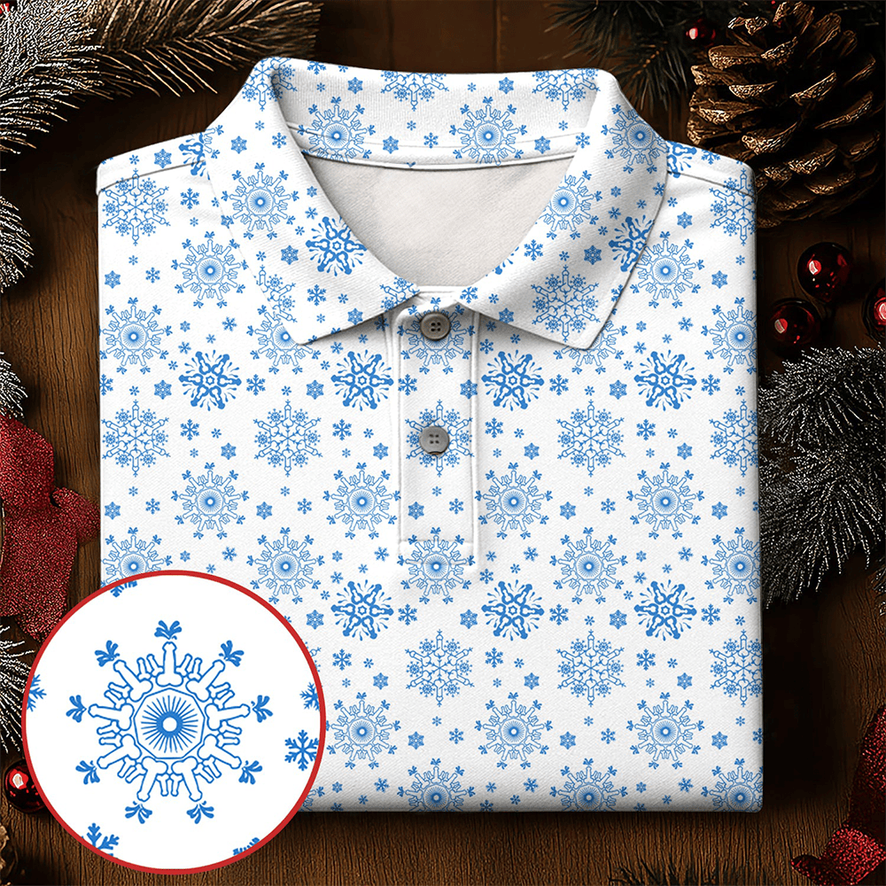 Dirty Funny Adult Humor Snowflakes Polo Shirt Christmas Themed Golf Shirt Xmas Gift Ideas