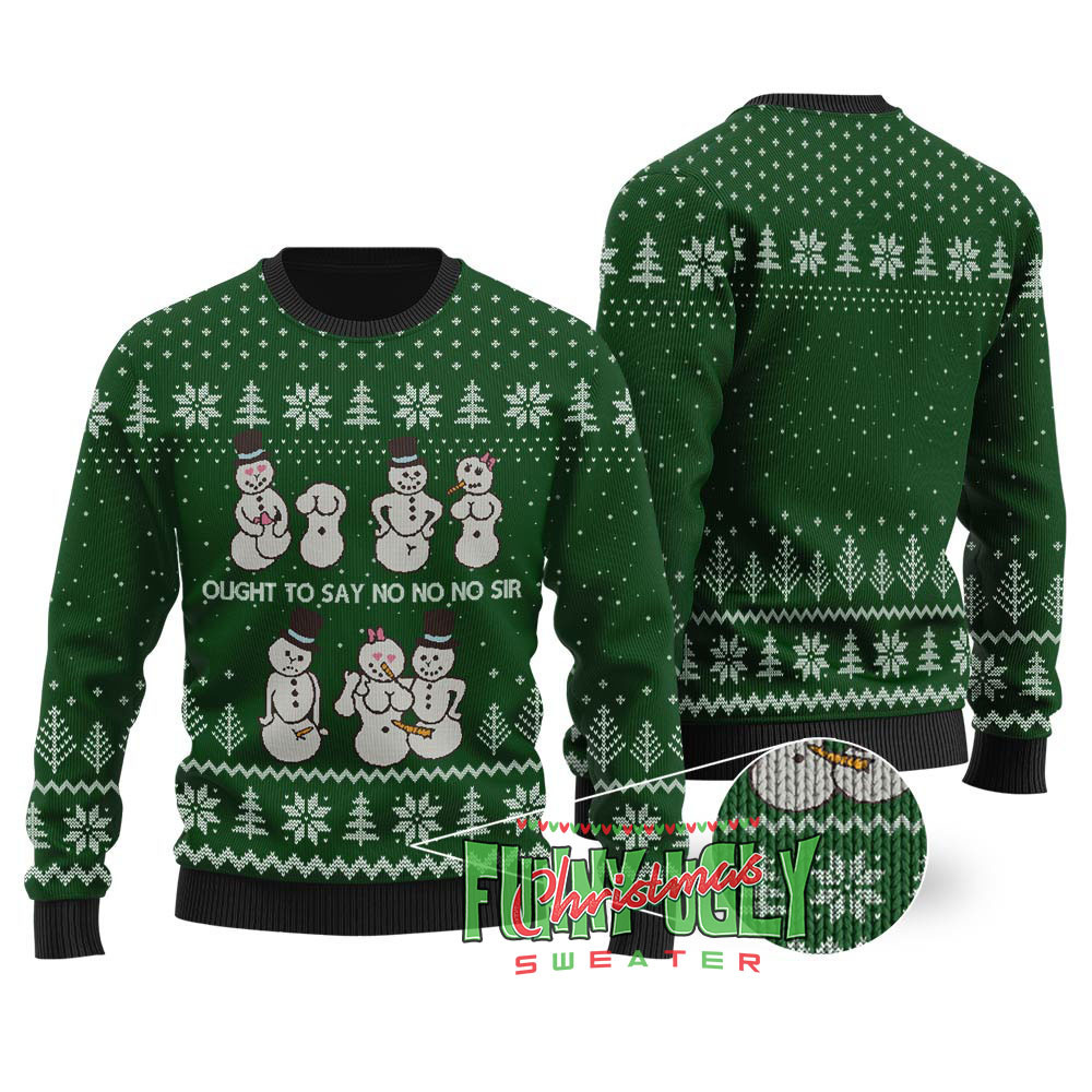 Dirty Snowman Ugly Christmas Sweater Forest Green Perfect Winter Merch Gift for the Holiday Spirit