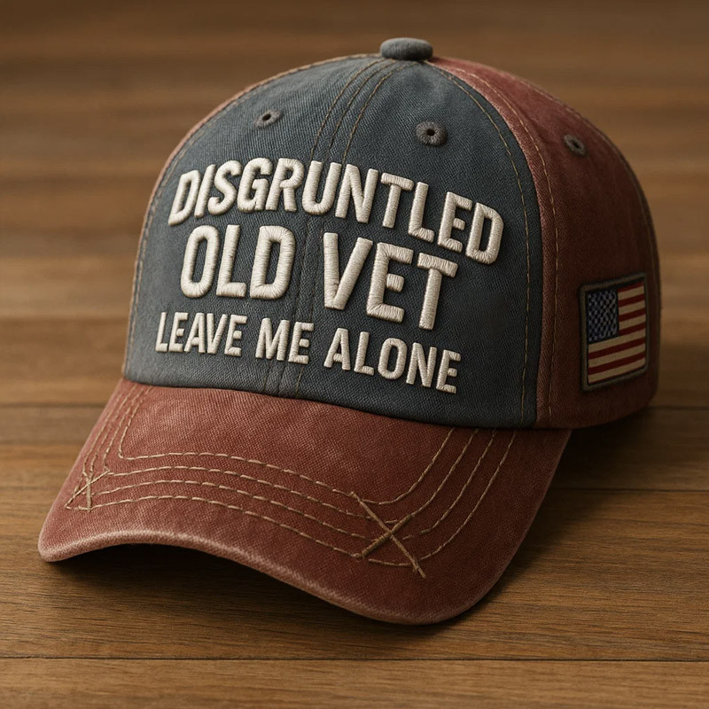 Disgruntled Old Vet Leave Me Alone Hat American Flag Baseball Cap Veteran Ideal Gifts