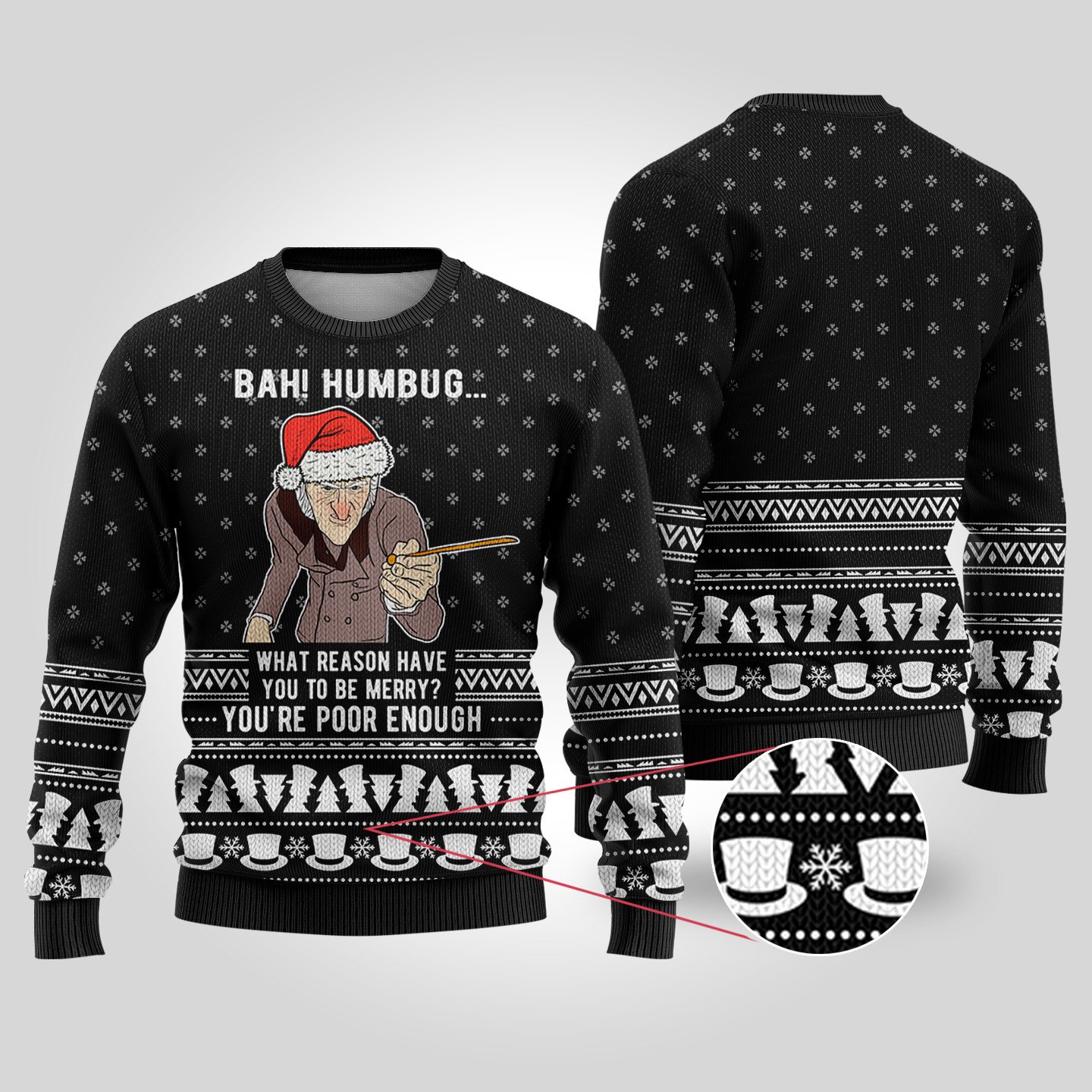 Disneys A Christmas Carol Christmas Sweater Black Warm Winter Sweater to Brighten Your Holidays