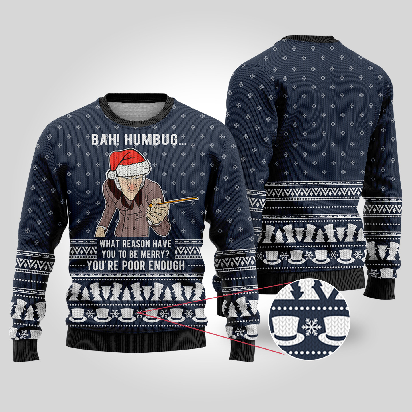 Disneys A Christmas Carol Christmas Sweater Navy Cute Christmas Sweatshirt for Holiday Spirit