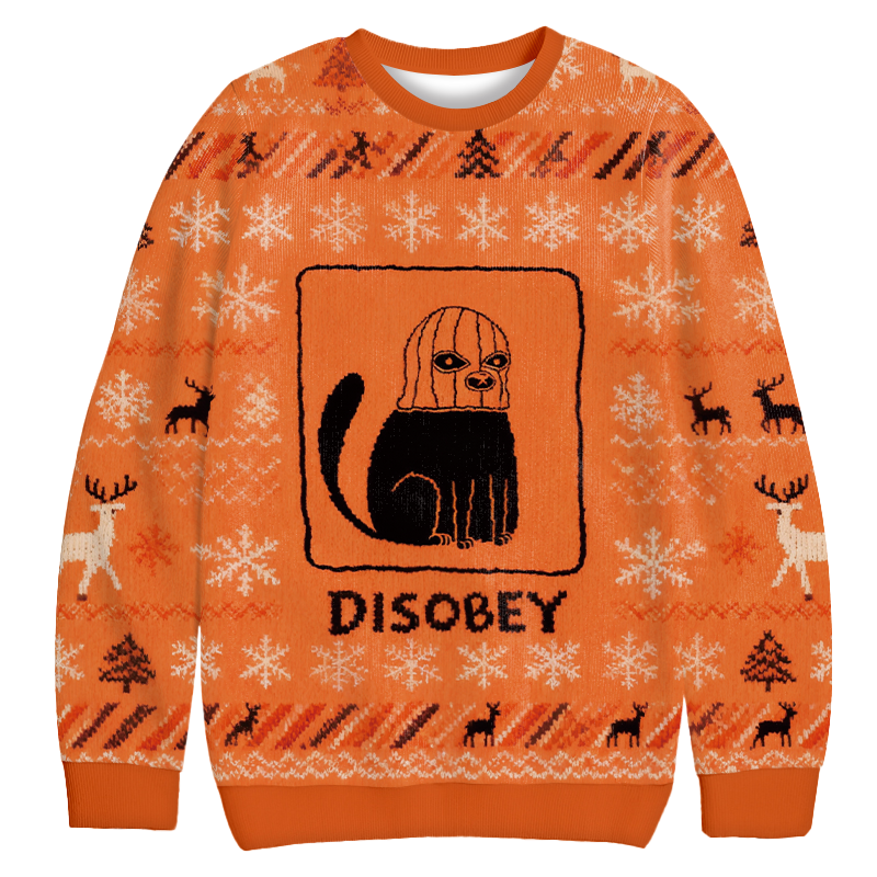 Disobey Cat Christmas Ugly Sweatshirt Christmas Gift For Friends Disobey Cat Christmas Ugly Sweatshirt Christmas Gift For Friends