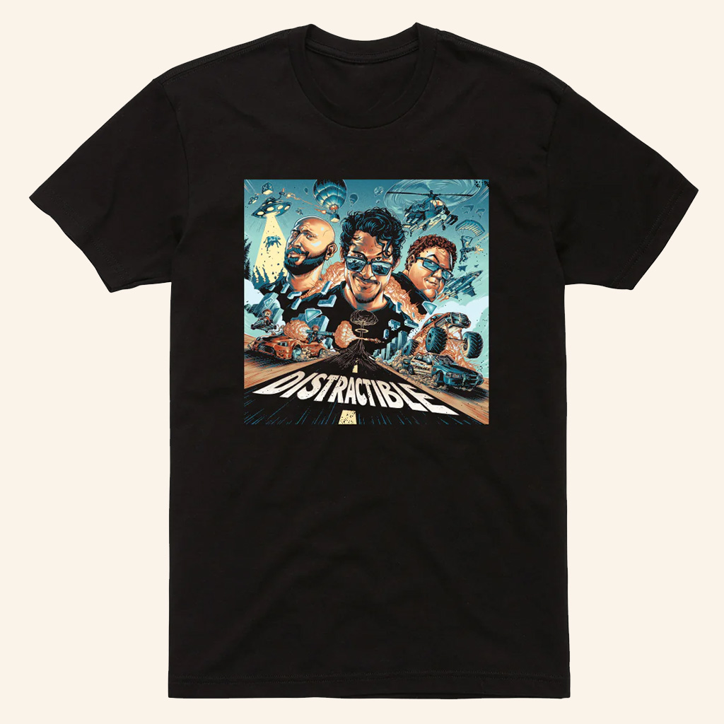 Distractible Merch Black T-Shirt Christmas Gifts For Friends Distractible Merch Black T-Shirt Christmas Gifts For Friends