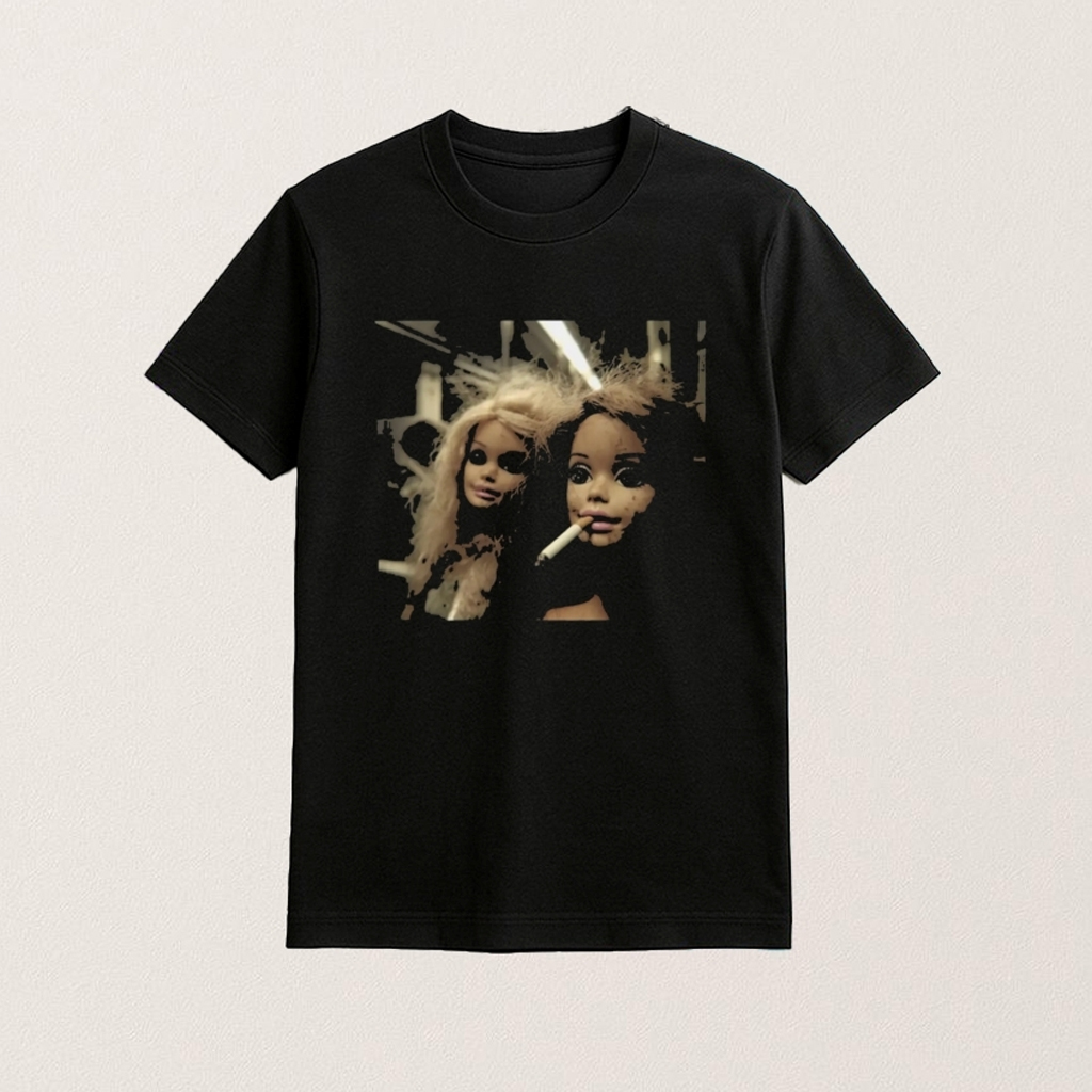 Distressed Doll Smoking Shirt Funny T-Shirt Gifts Ideas For Brothers