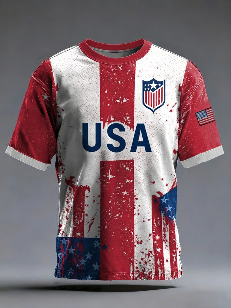 Distressed USA Soccer T-Shirt FIFA World Cup 2026 Patriotic Fan Gear Gift Ideas For Men