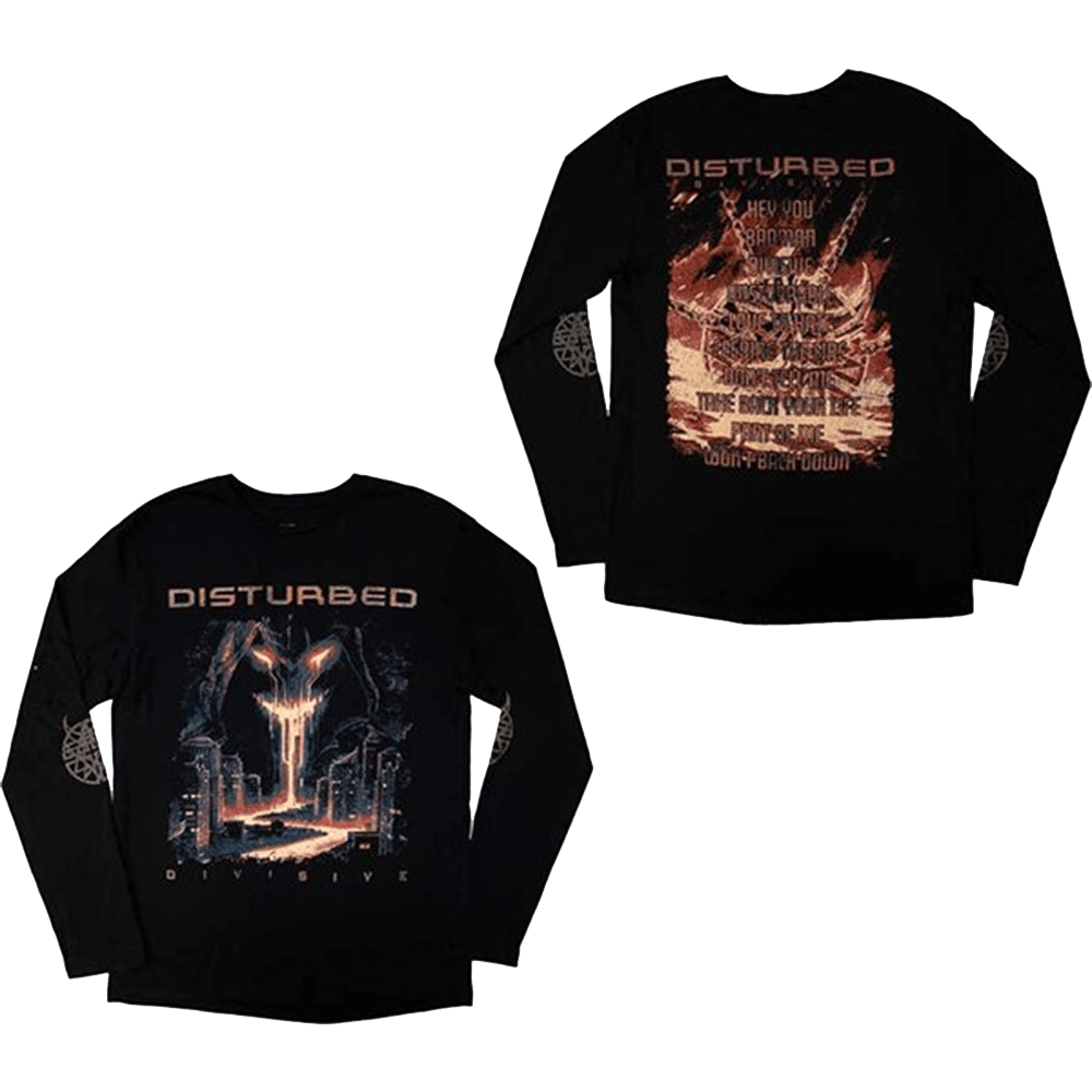 Disturbed Merch Disturbed European Tour 23 Divisive Long Sleeve T-Shirt Dad Father's Day Gifts