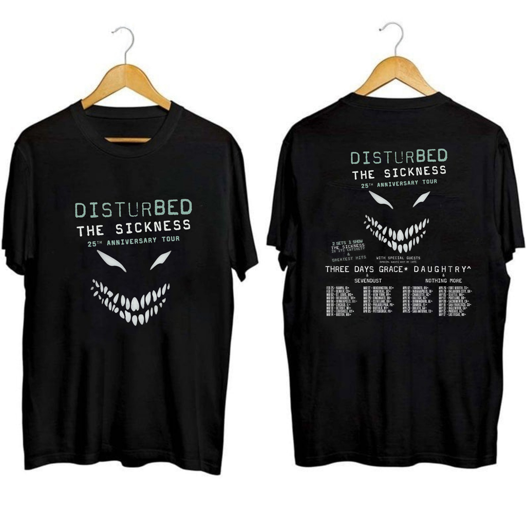 Disturbed The Sickness 25th Anniversary Tour Shirt Disturbed Merch Gifts For Fans