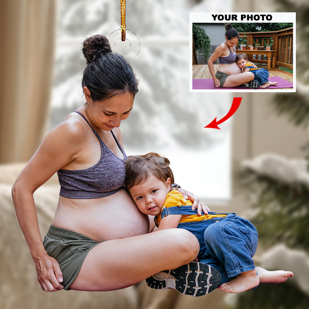 Divine Alignment Personalized Photo Mica Ornament Christmas Gift For Sport Lovers Yoga