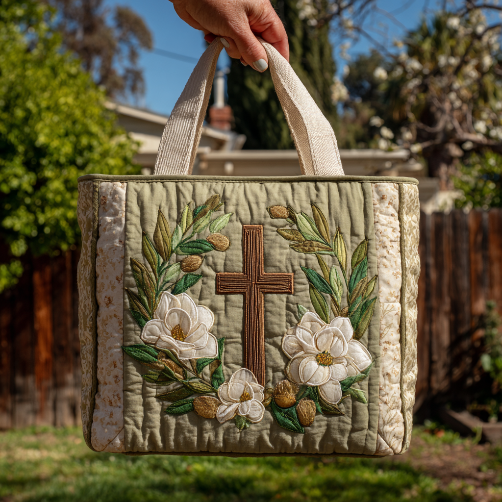 Divine Axis Quilted Tote Bag Christian Gift Idea