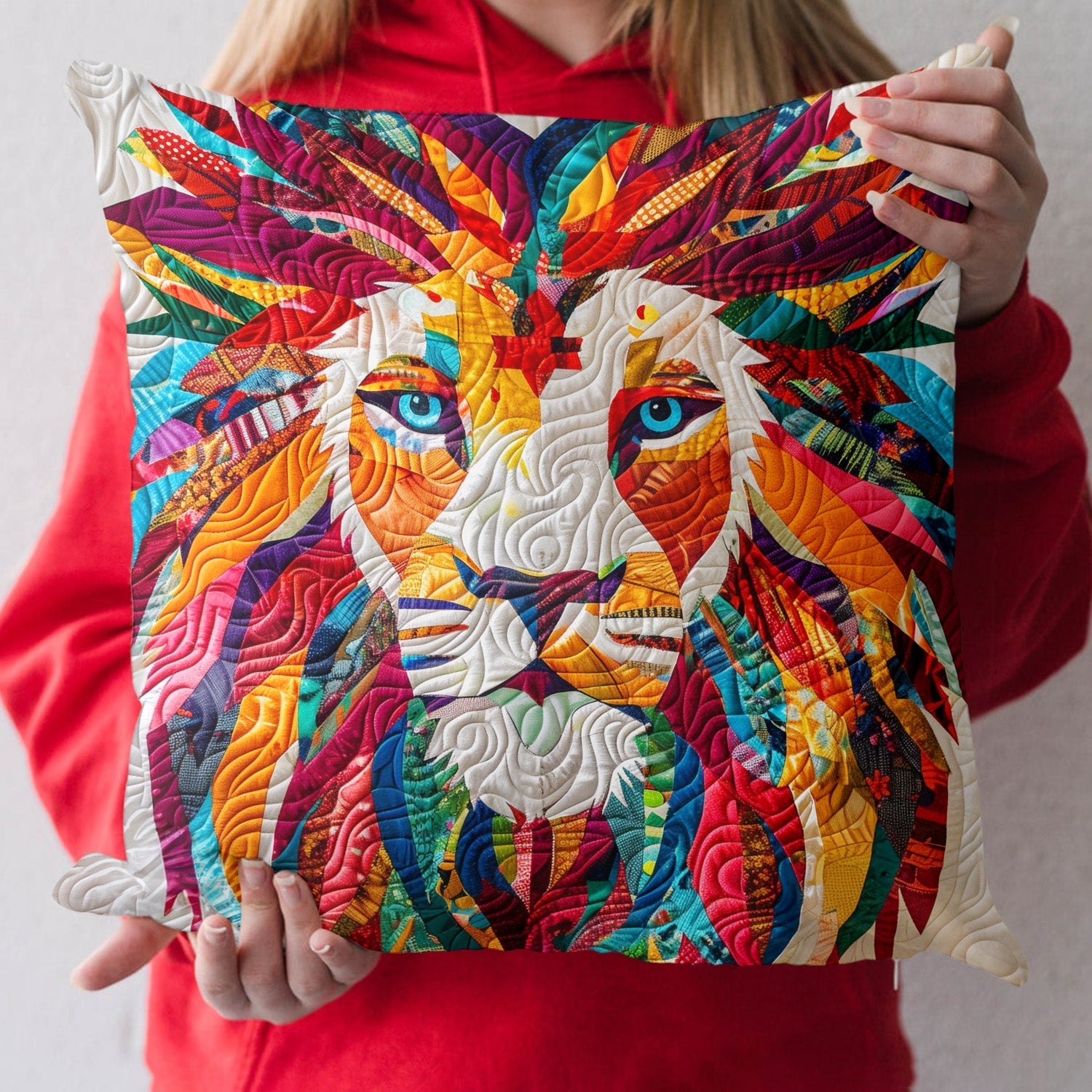 Divine Courage Quilted Pillow Case Winter Throw Pillow for Home