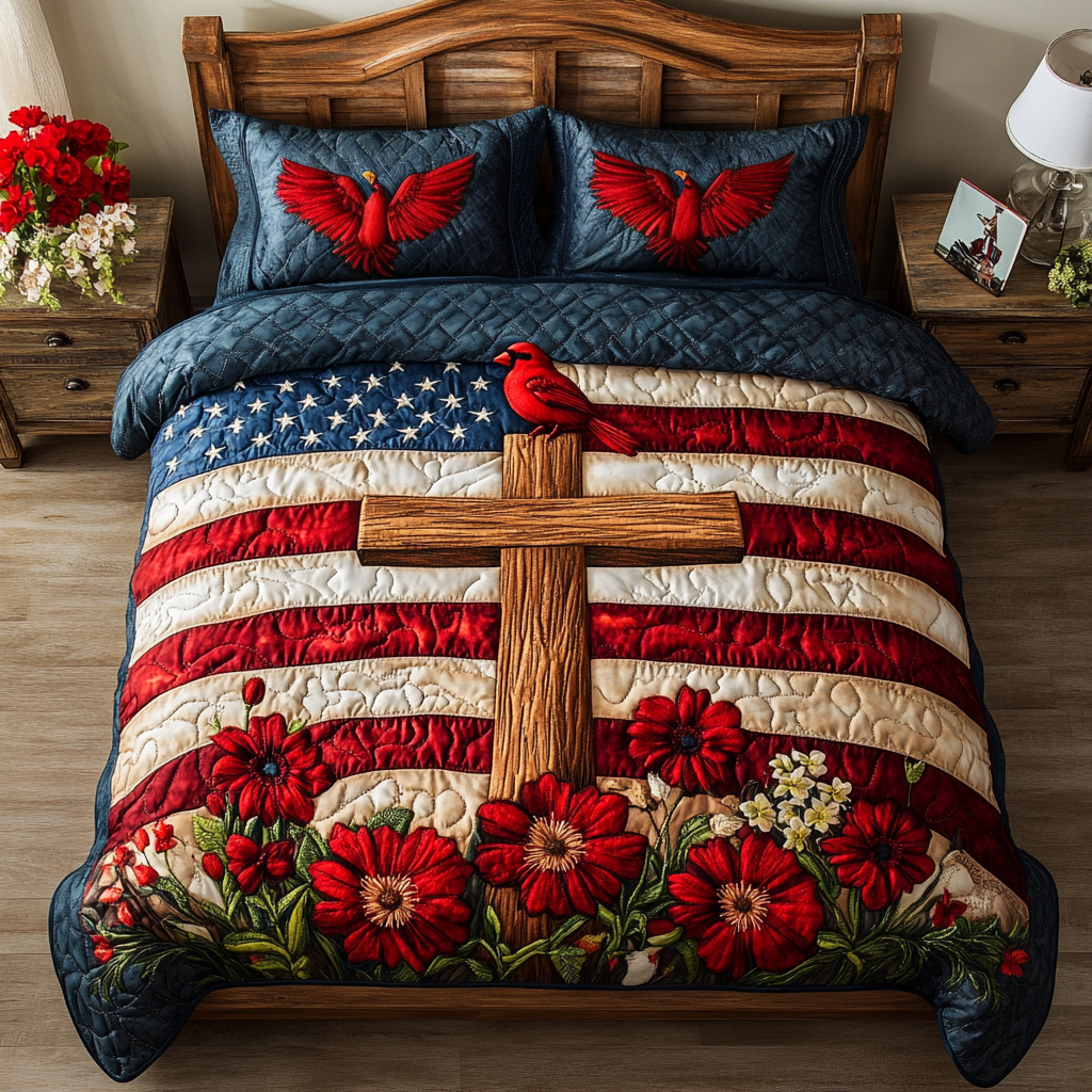 Divine Cross Quilted Bedding Set Bed Decor Ideas Great Christian Gifts