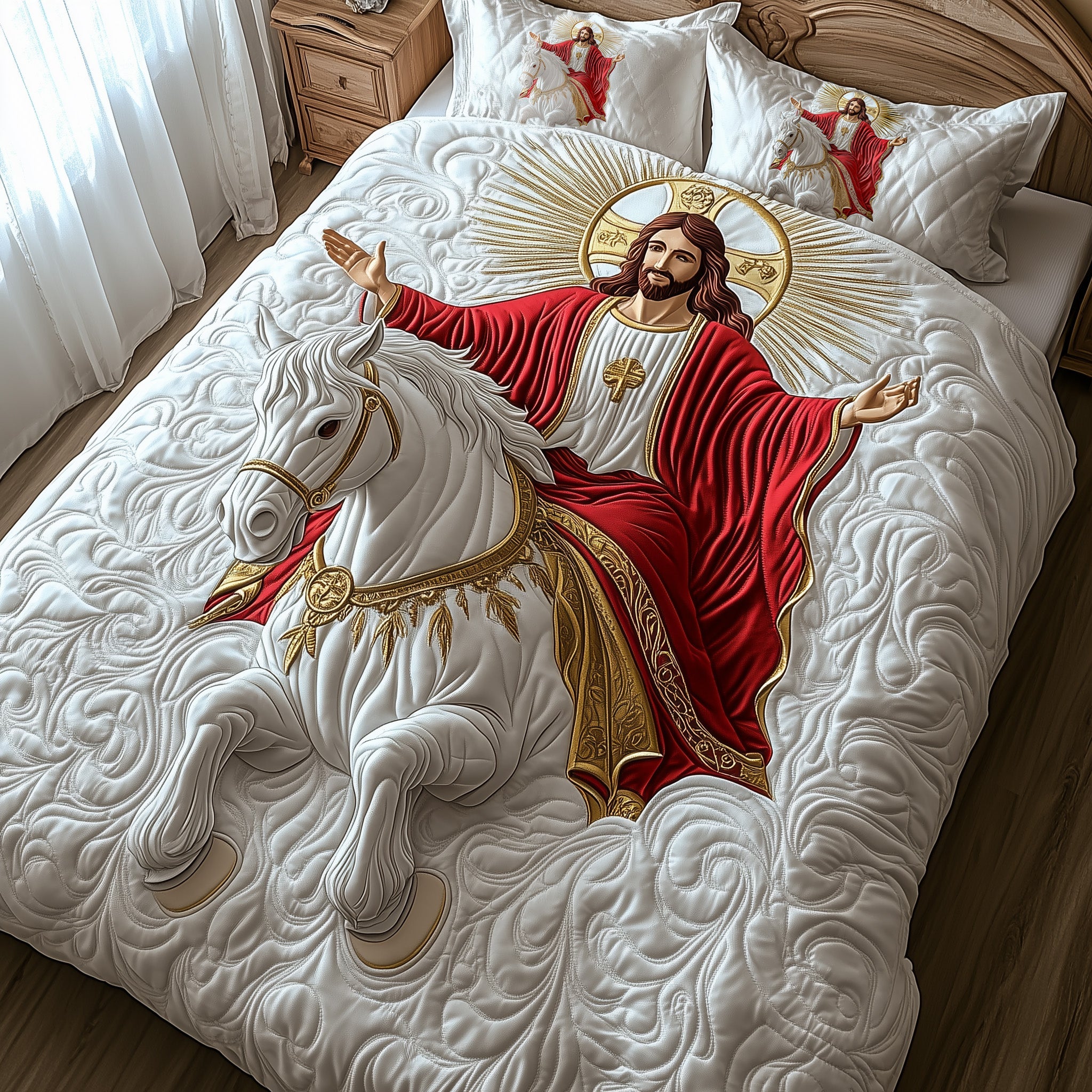 Divine Embrace Quilted Bedding Set Duvet Cover Merchandise Christian Birthday Presents
