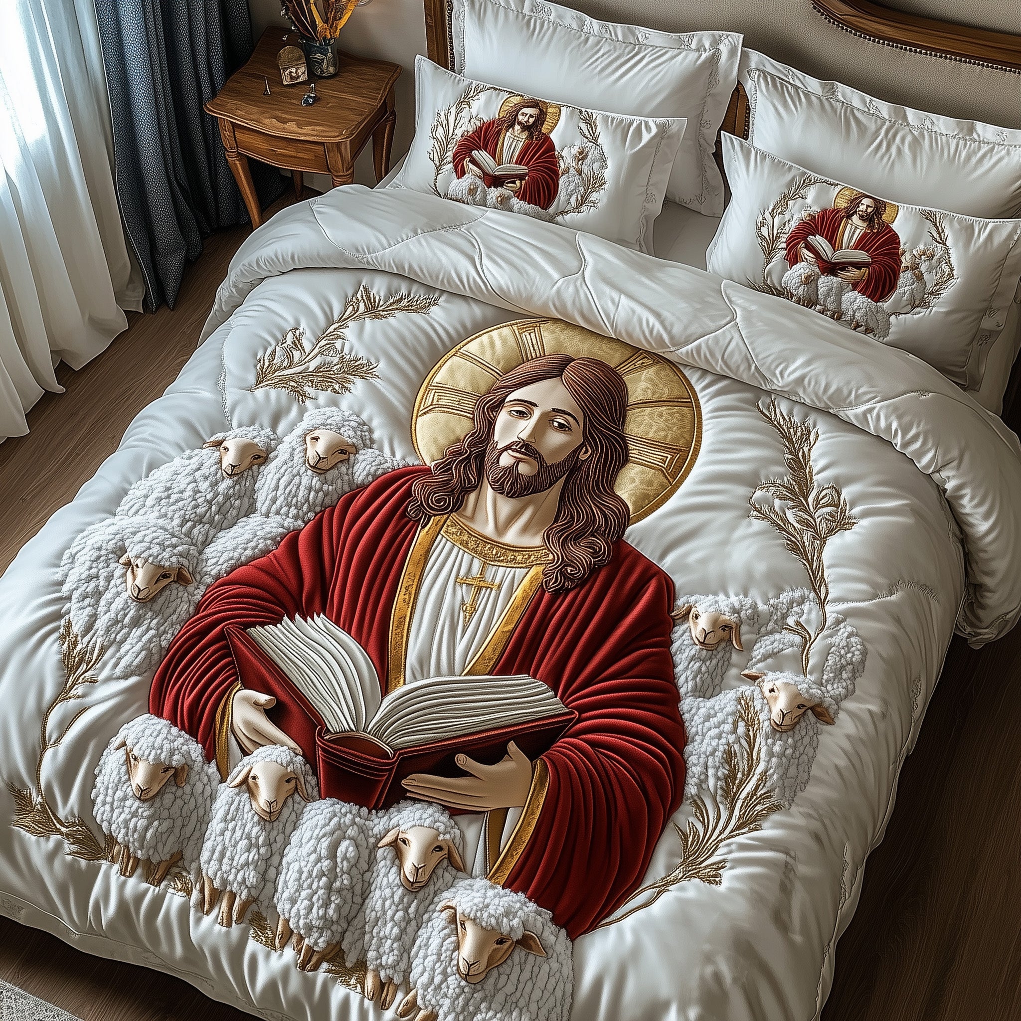 Divine Embrace Quilted Bedding Set Duvet Cover Merchandise Christian Gifts For Her