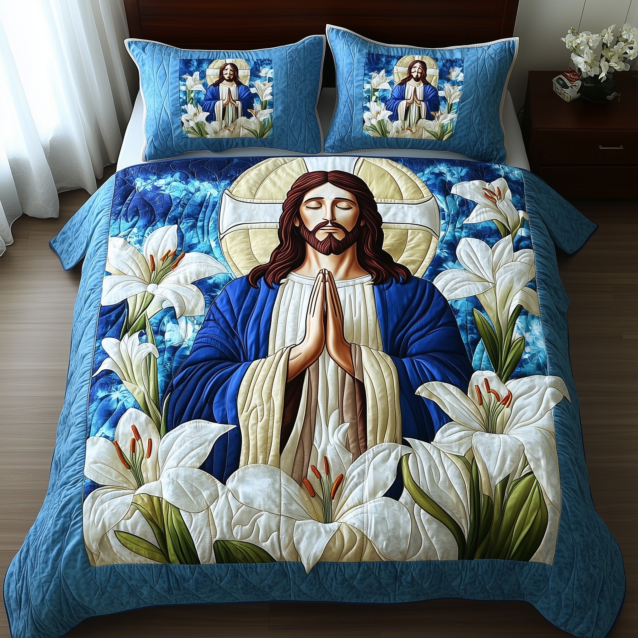 Divine Embrace Quilted Bedding Set Duvet Cover Merchandise Christian Party Favors For Adults
