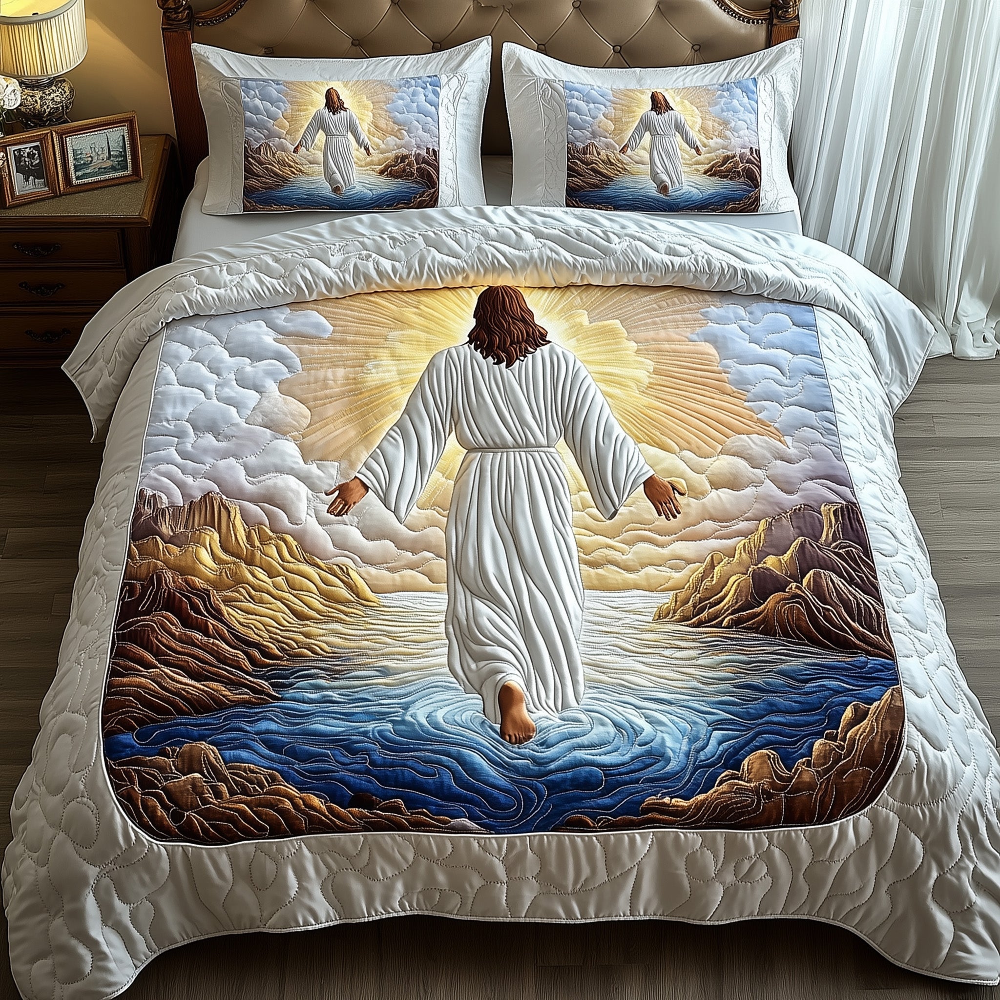 Divine Embrace Quilted Bedding Set Duvet Cover Merchandise Christian Valentines Day Ideas