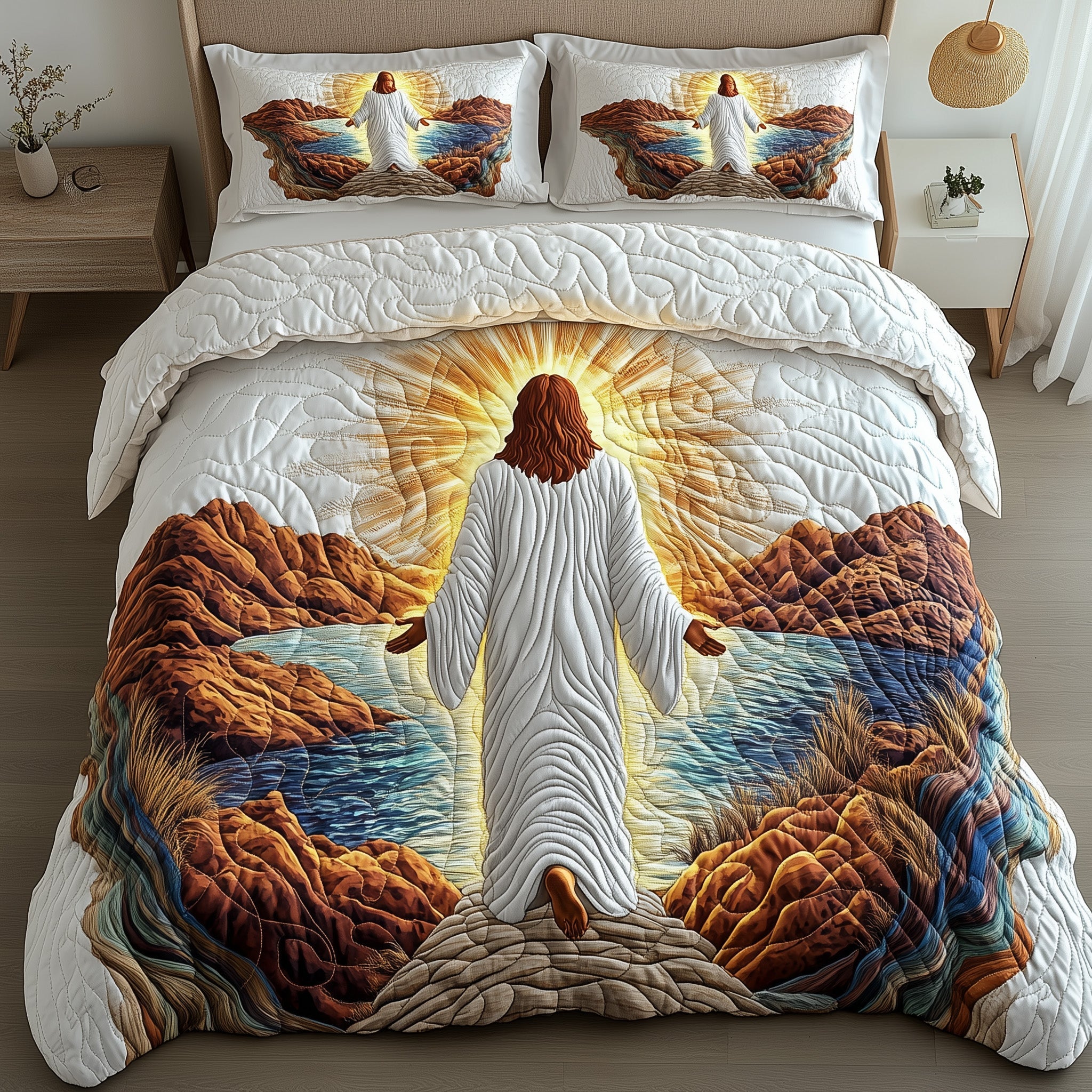 Divine Embrace Quilted Bedding Set Duvet Cover Merchandise Spiritual Graduation Gifts