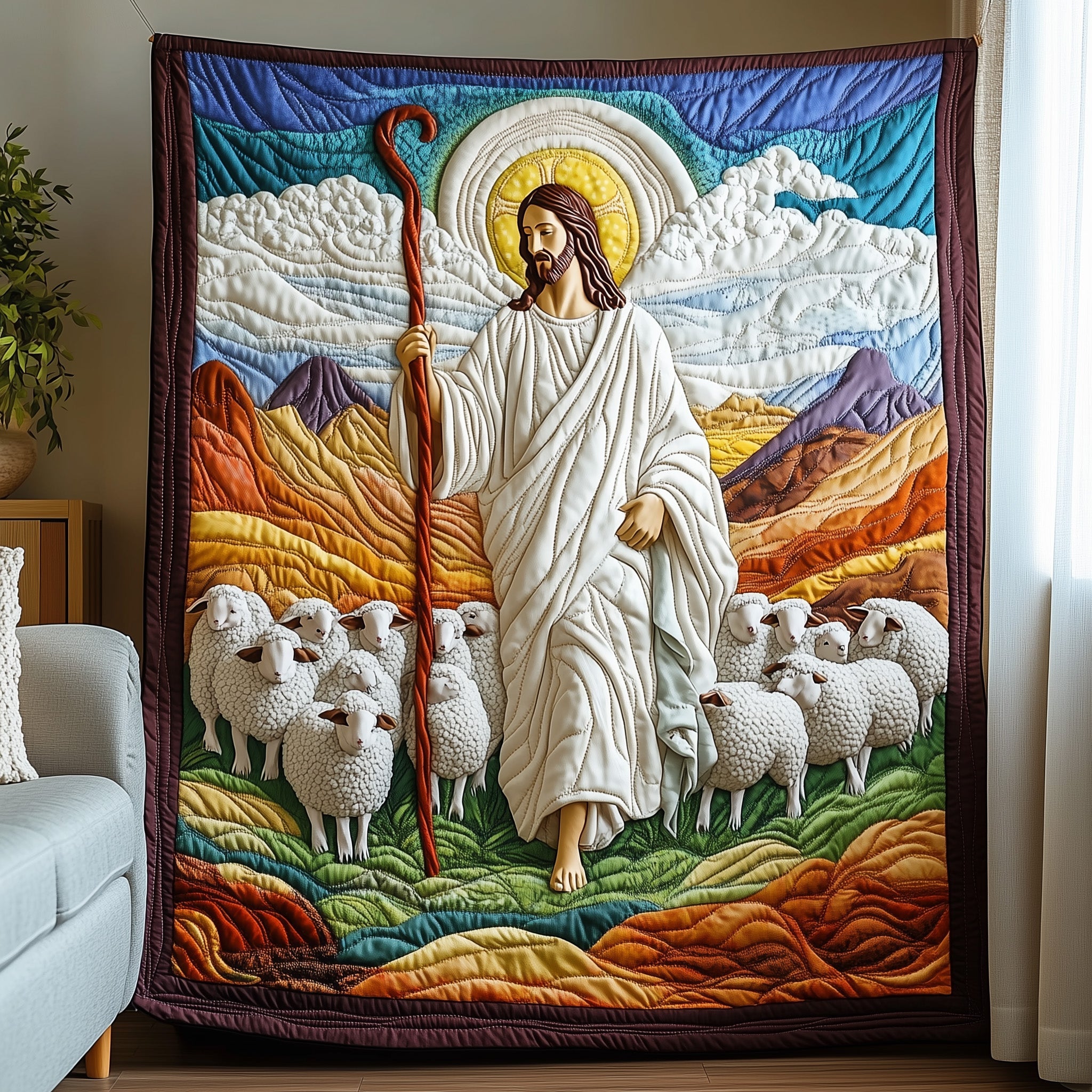 Divine Embrace Quilted Blanket Cozy Quilted Blanket Gift for Couples