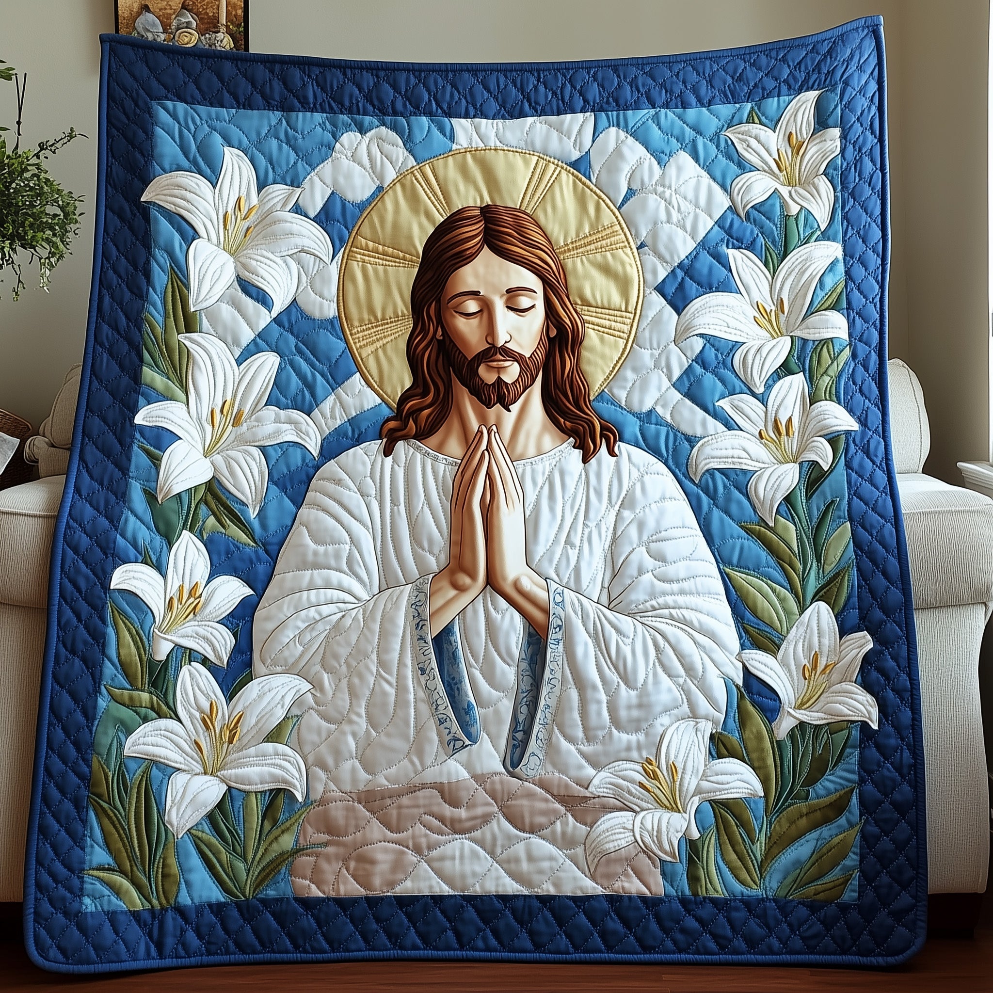 Divine Embrace Quilted Blanket Winter Quilted Throw Blanket Gift