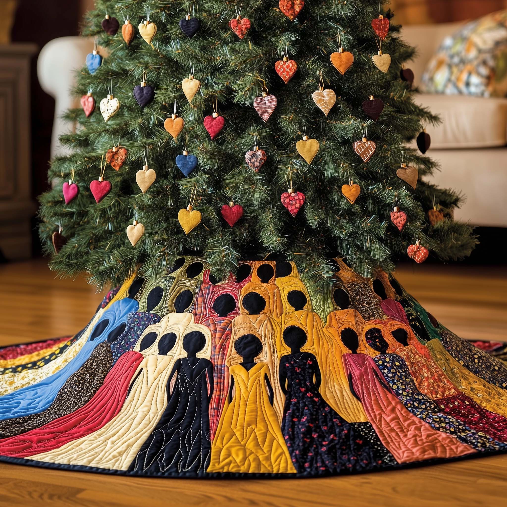 Divine Legacy Roots Quilted Tree Skirt Vintage Tree Decoration Gifts For Mom