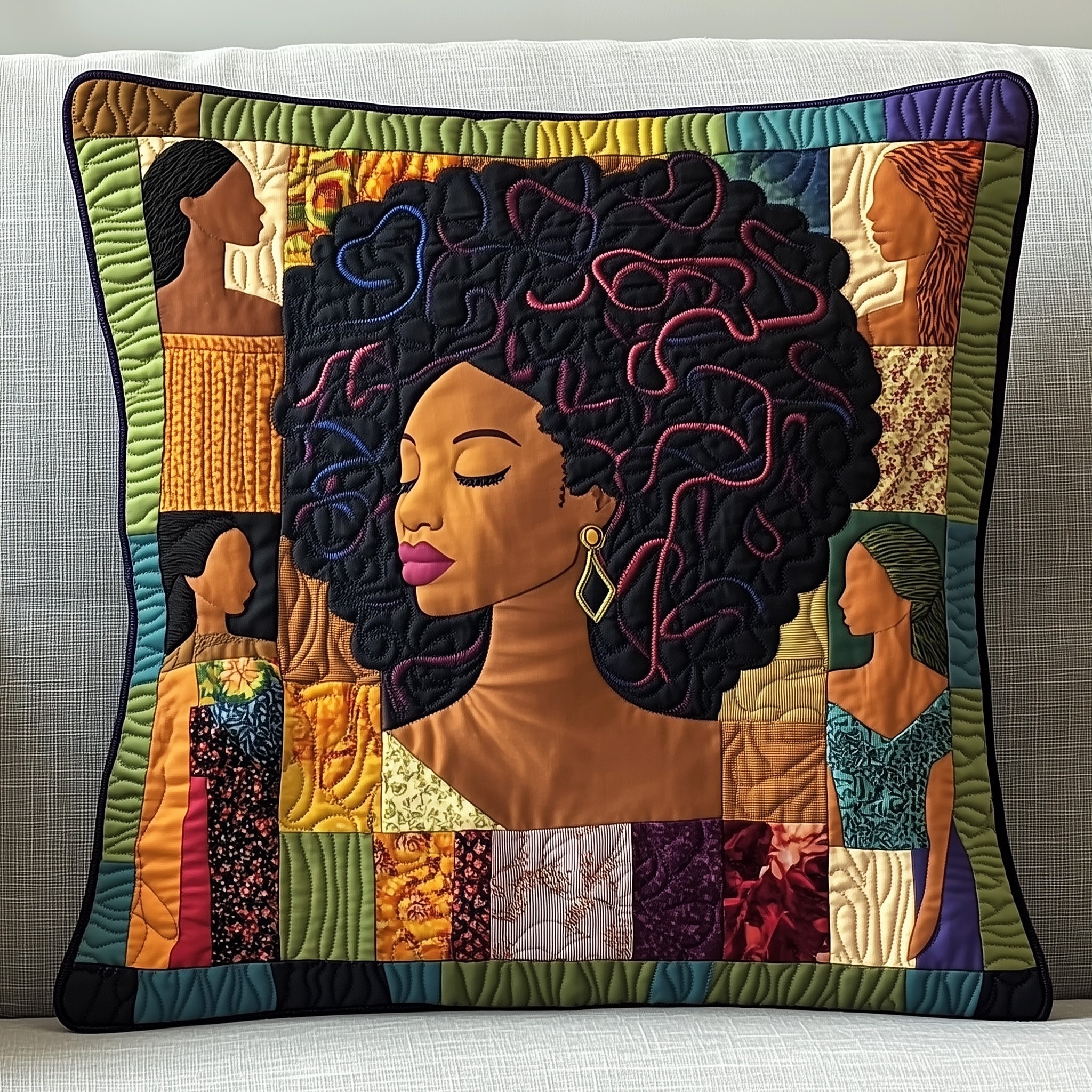 Divine Melanin Quilted Pillow Case Gift For Girlfriend