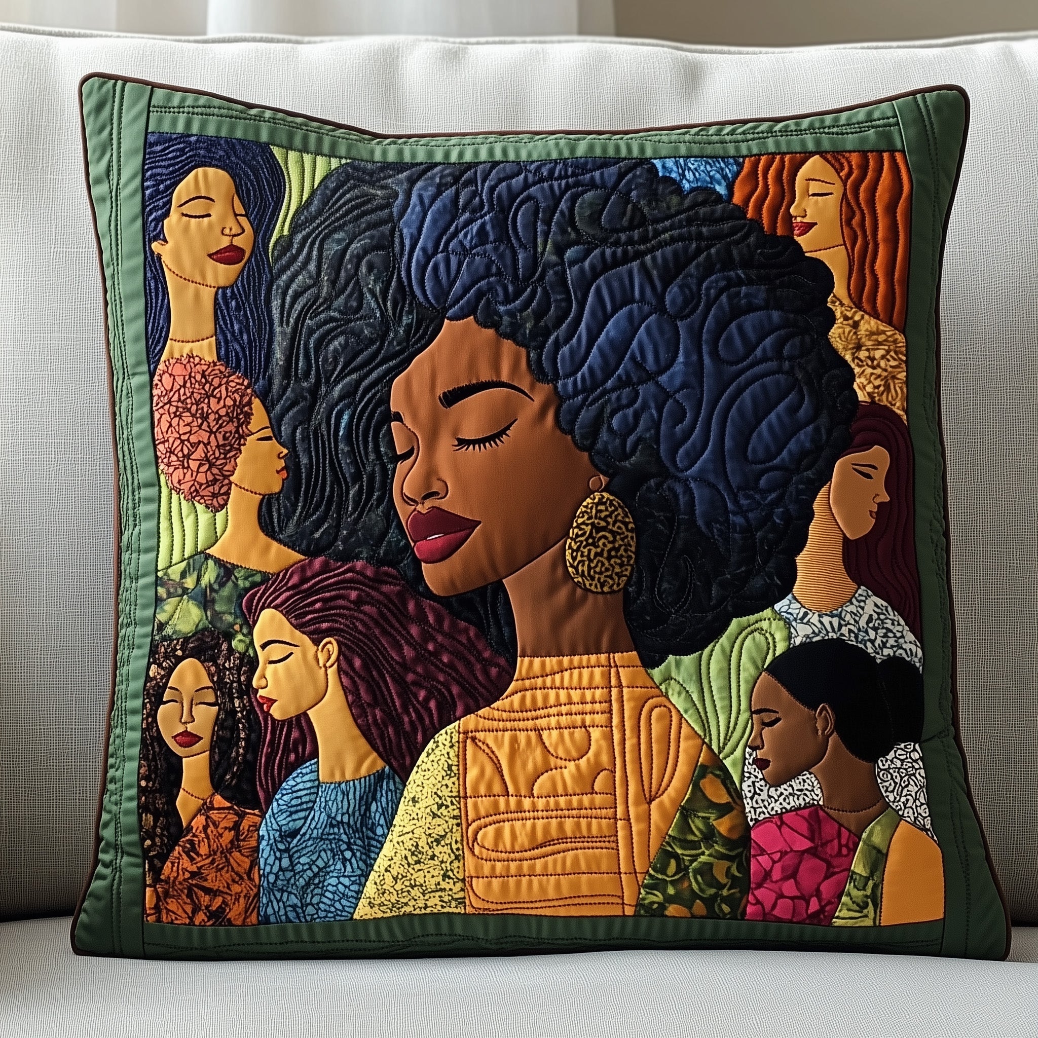Divine Melanin Quilted Pillow Case Pillow Protector CoverAfrican American Gifts Melanin For Ladies