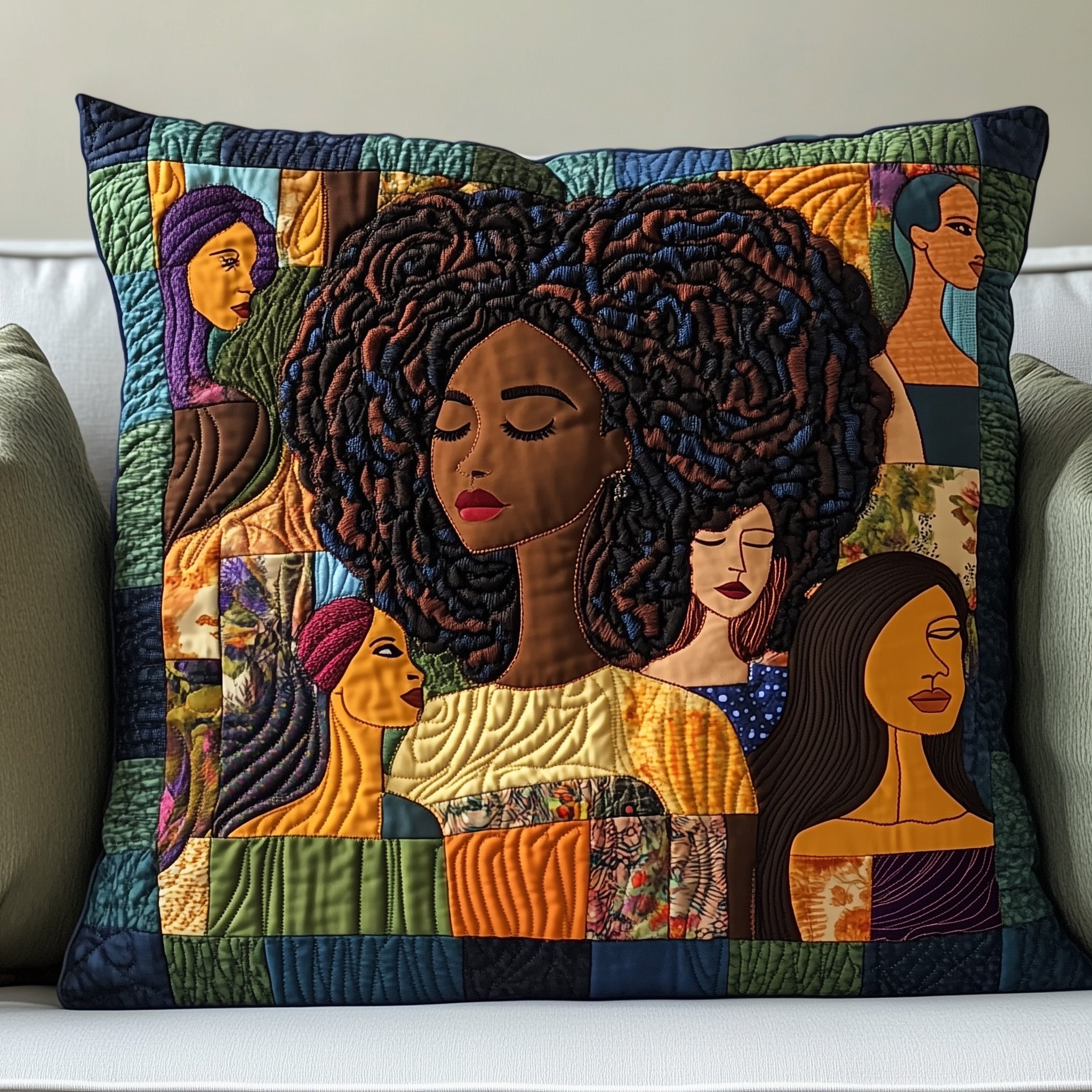 Divine Melanin Quilted Pillow Case Pillow Protector CoverMelanin Themed Gifts Black History Month